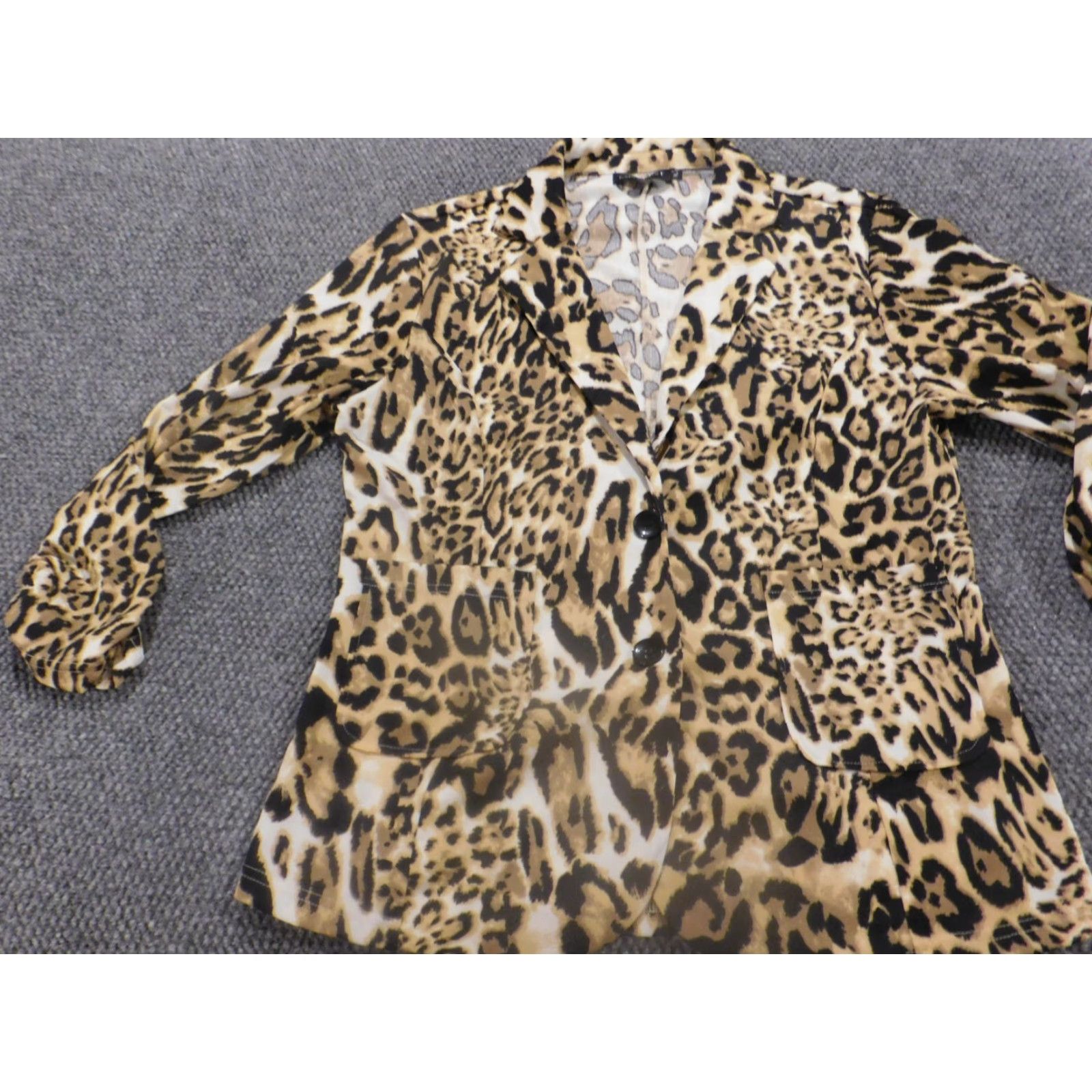 Vintage Mint Limit Brown Animal Print Button Blazer Womens Jacket XL Mid-Length Casual Winter Vintage No Size XL / US 12-14 / IT 48-50 - 3 Thumbnail