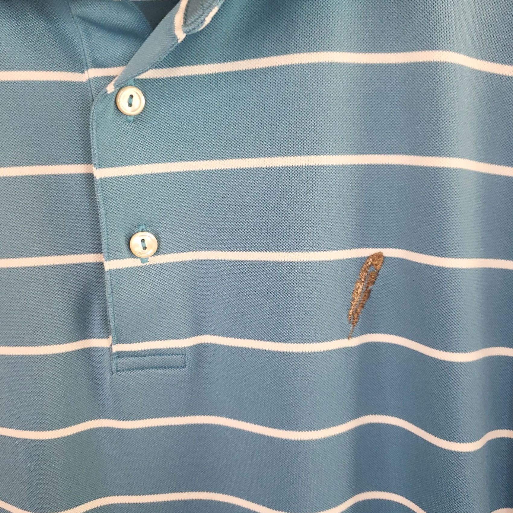 Peter Millar Peter Millar Summer Comfort Polo Shirt Mens L Blue White Striped Button-Up Polo Shirt Golf Style Casual Workwear Size US L / EU 52-54 / 3 - 4 Thumbnail
