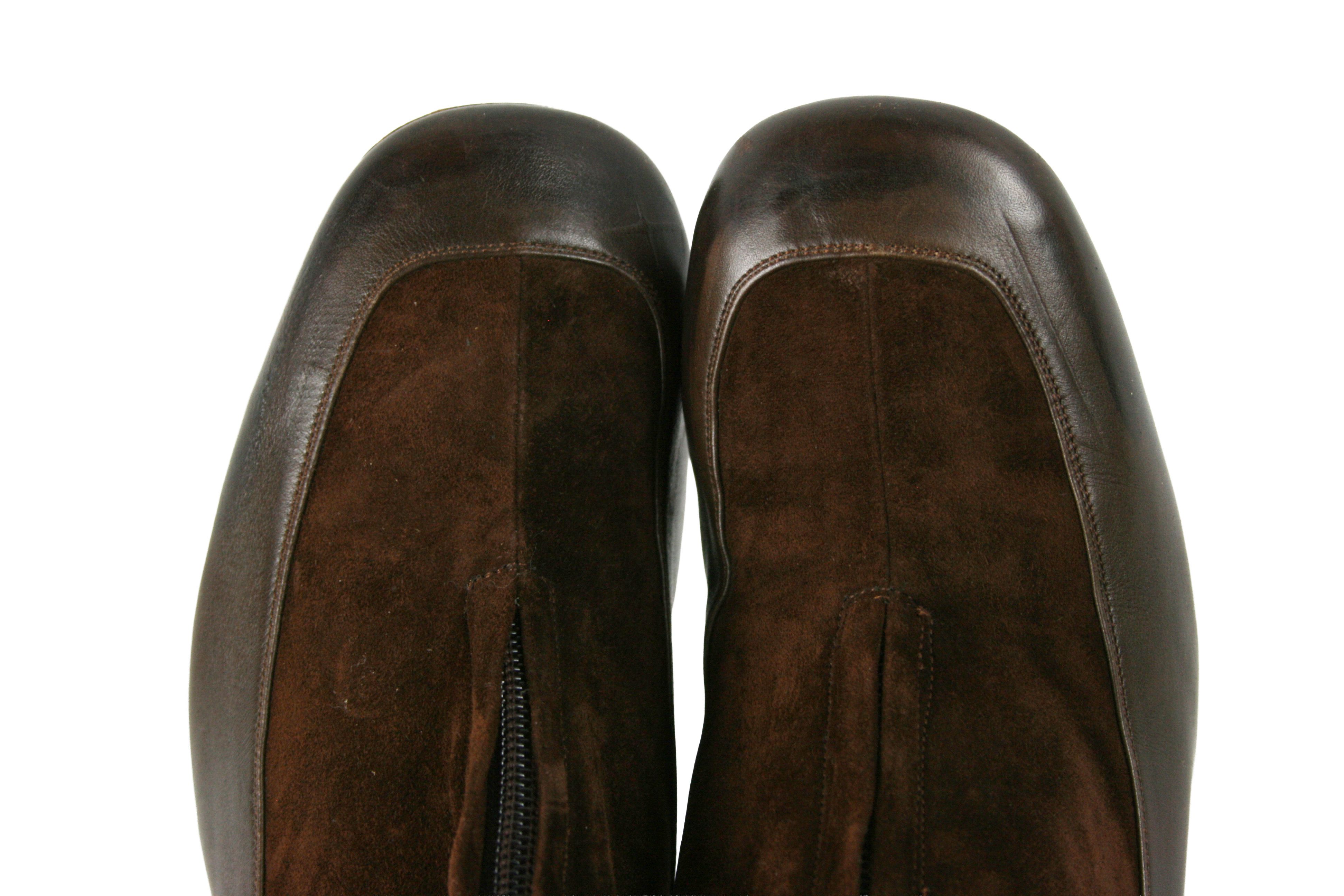 Marc Jacobs Front Zip Suede Leather Ankle Boots Size US 9.5 / IT 39.5 - 8 Thumbnail