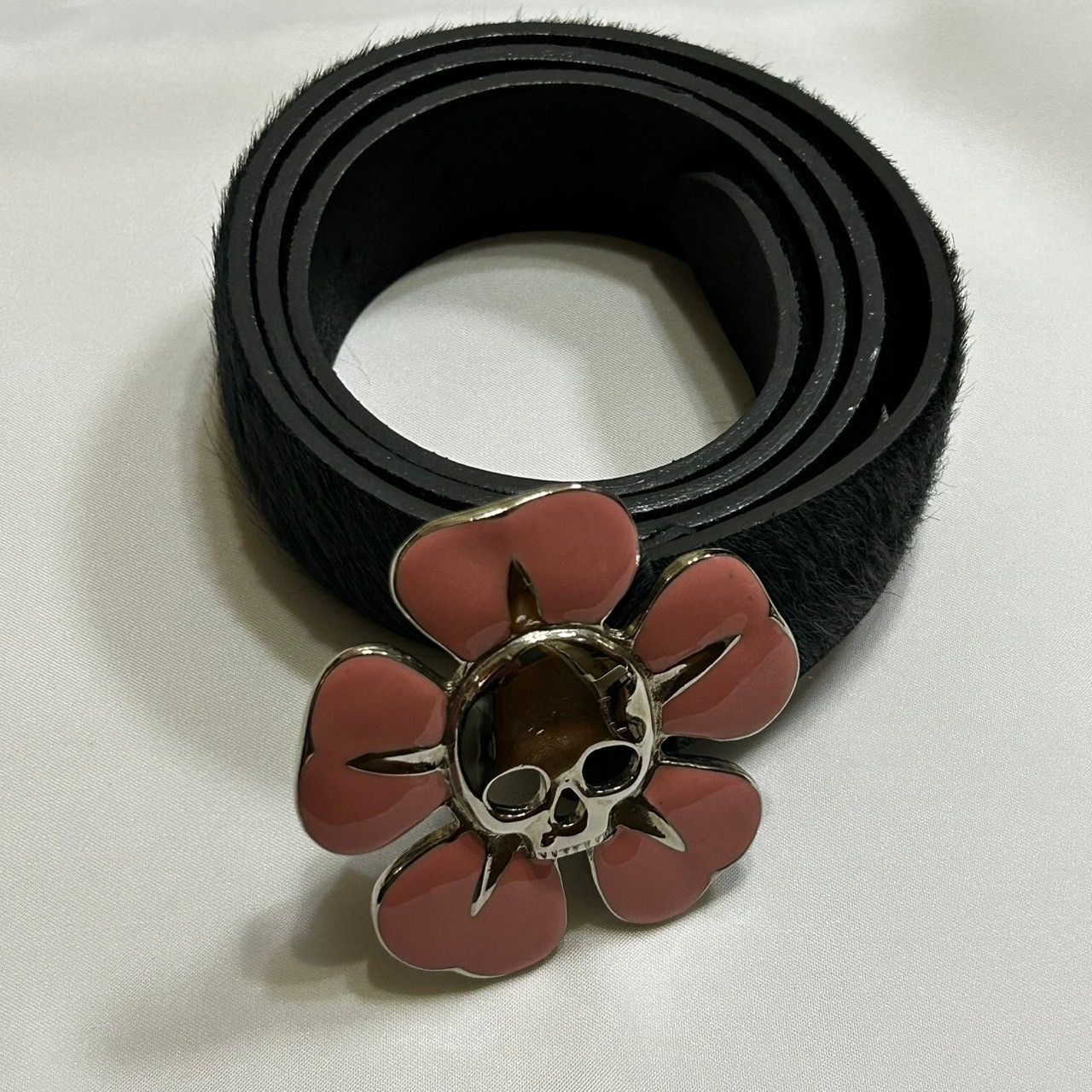 Pre-owned Vivienne Westwood Vivvienne Westwood Flower Skull Belt In Black