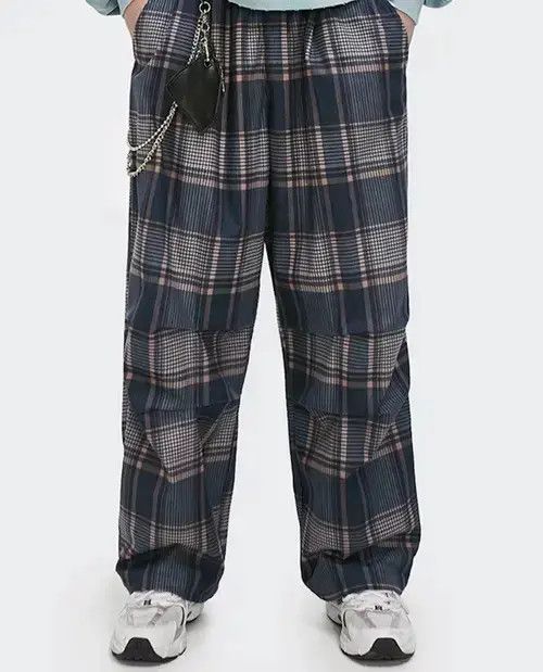 Jean 20AW Indigo Union Japan Blue Oversized Checked Pants Size US 34 / EU 50 - 1 Thumbnail