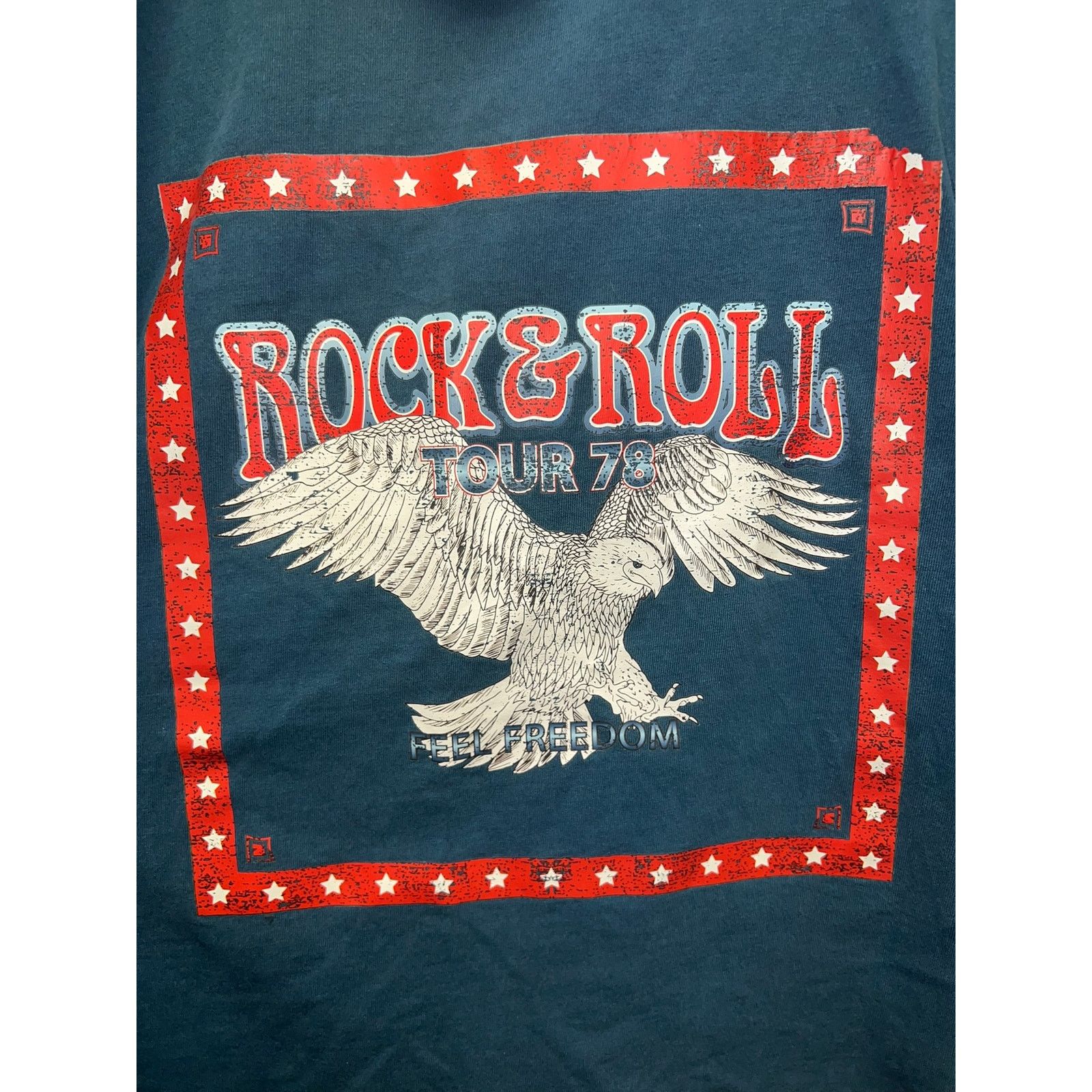 Vintage Womens Rock & Roll Top Shirt Vintage Style Eagle Blue Tee M Size M / US 6-8 / IT 42-44 - 2 Thumbnail