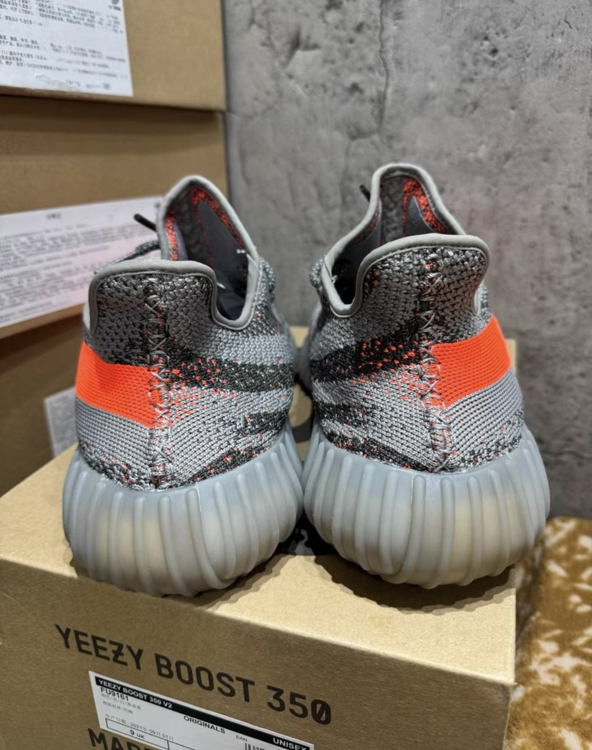 Adidas Adidas Yeezy 350 Grey Orange Reflective K37 Size US 13 / EU 46 - 6 Thumbnail