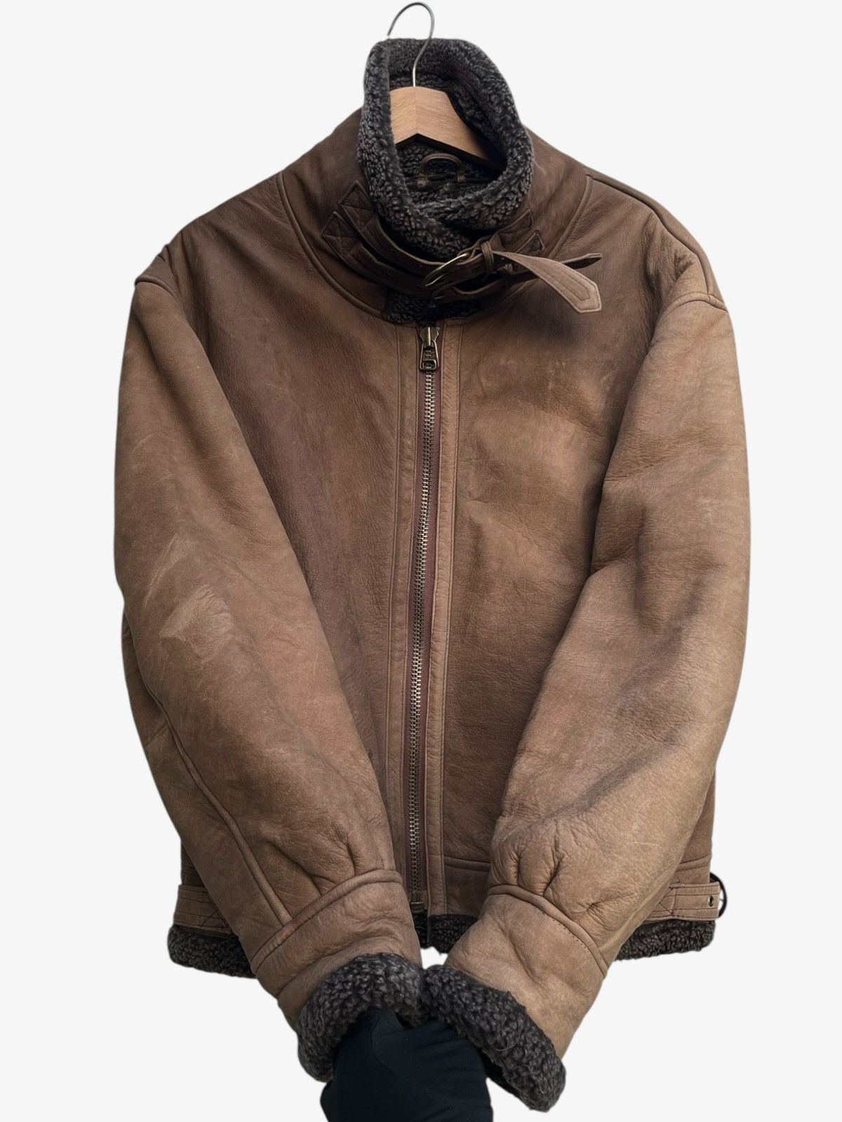 Genuine Leather Vintage Aitoz Corp B3 Cowhide Shearling Bomber Jacket Size US L / EU 52-54 / 3 - 7 Thumbnail