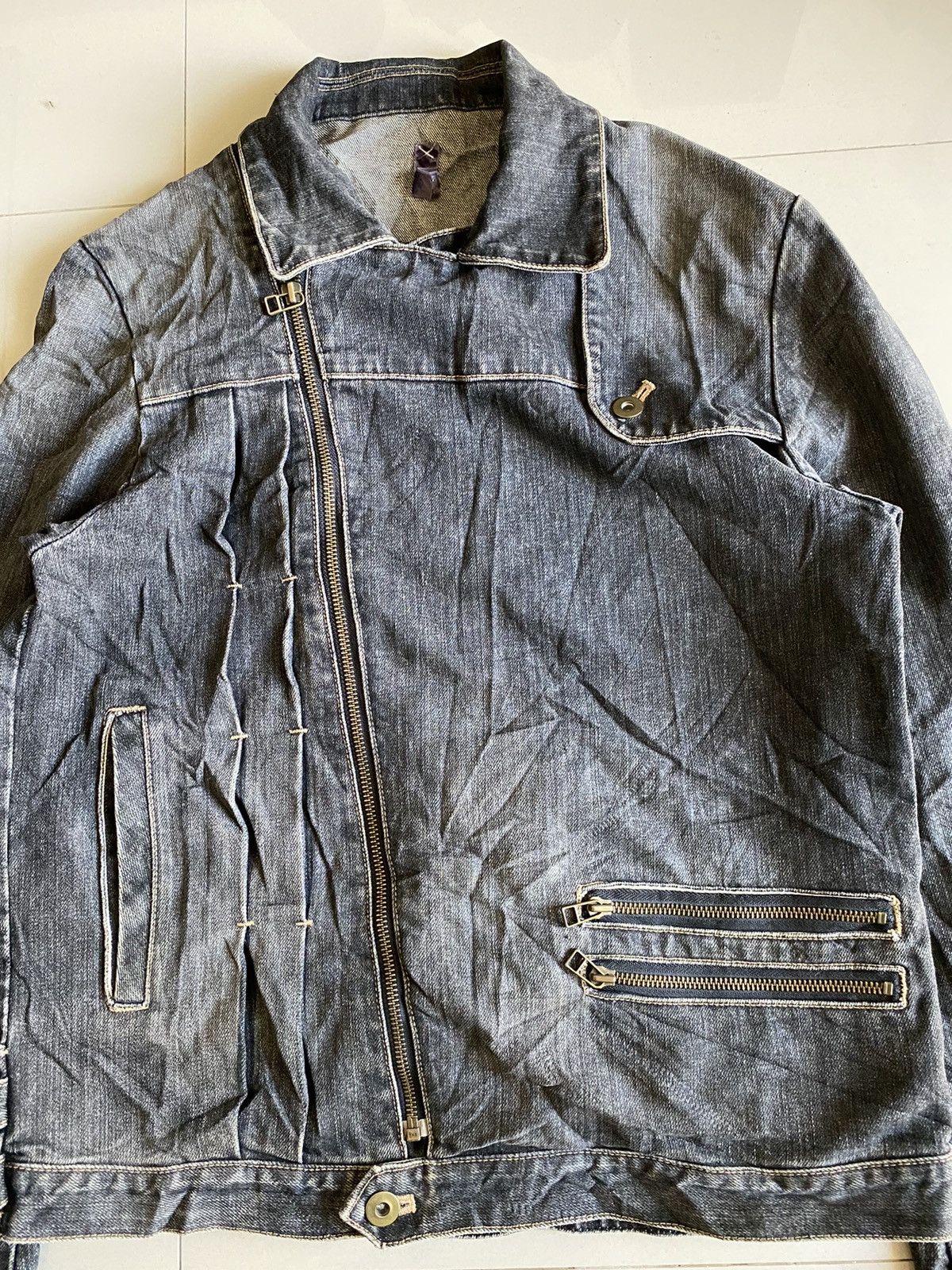 If Six Was Nine × Japanese Brand × Le Grande Bleu (L.G.B.) 2000s SIFURY punk bikers denim jacket Size US M / EU 48-50 / 2 - 3 Thumbnail