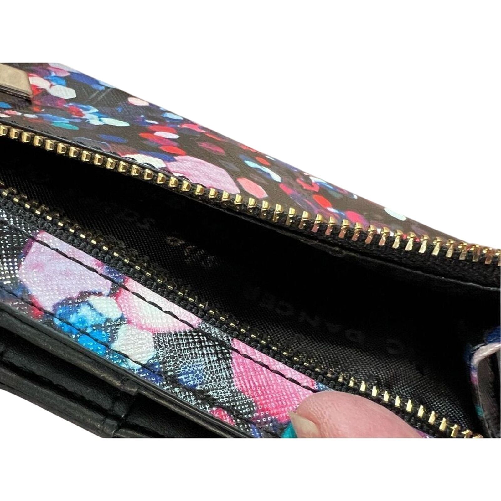 Kate Spade Kate Spade Bright Jewel Stacy Saffiano Leather Wallet Black Size ONE SIZE - 5 Thumbnail