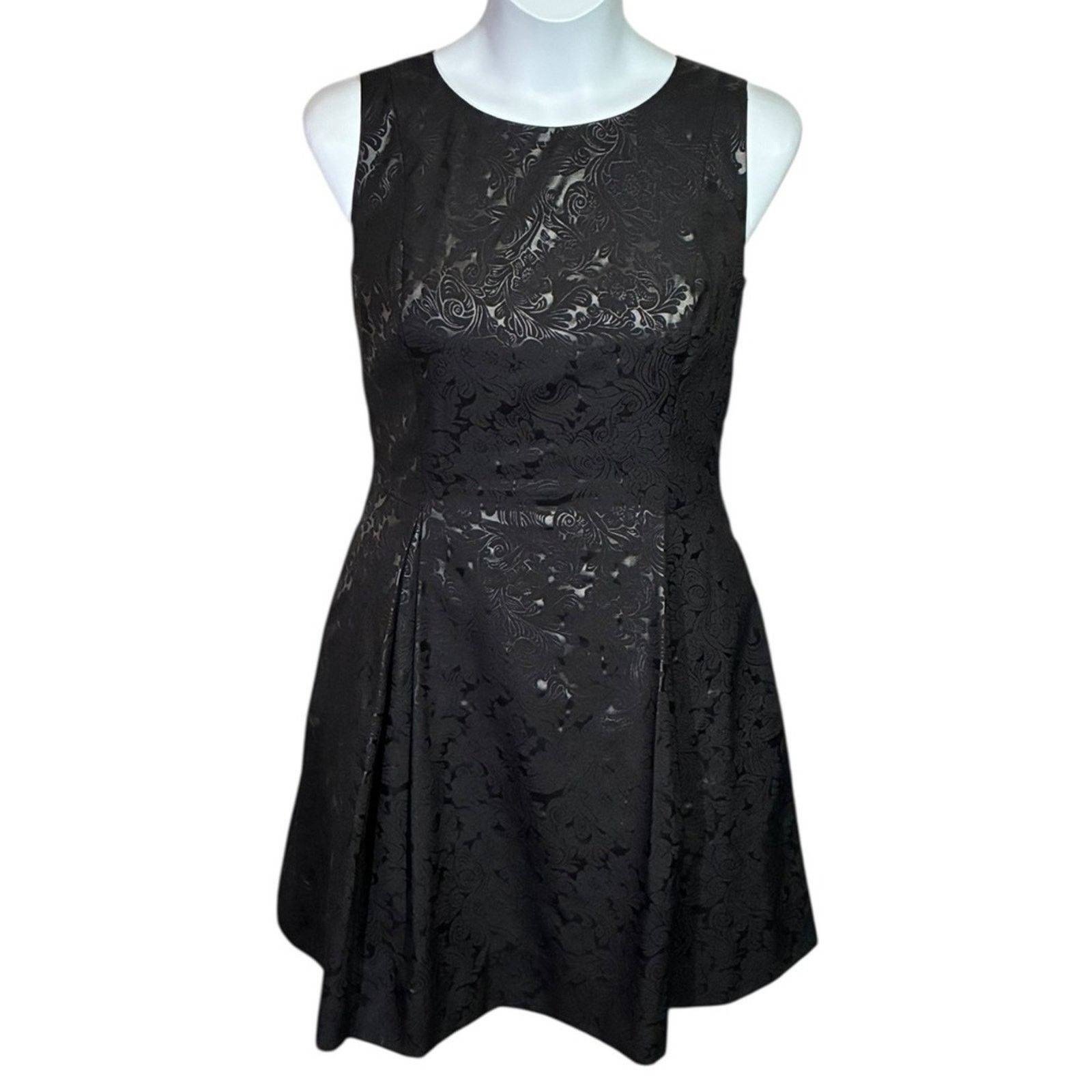 Hutch HUTCH Black Jacquard Sleeveless Fit & Flare Dress Sz 14 LBD Size XL / US 12-14 / IT 48-50 - 1 Thumbnail