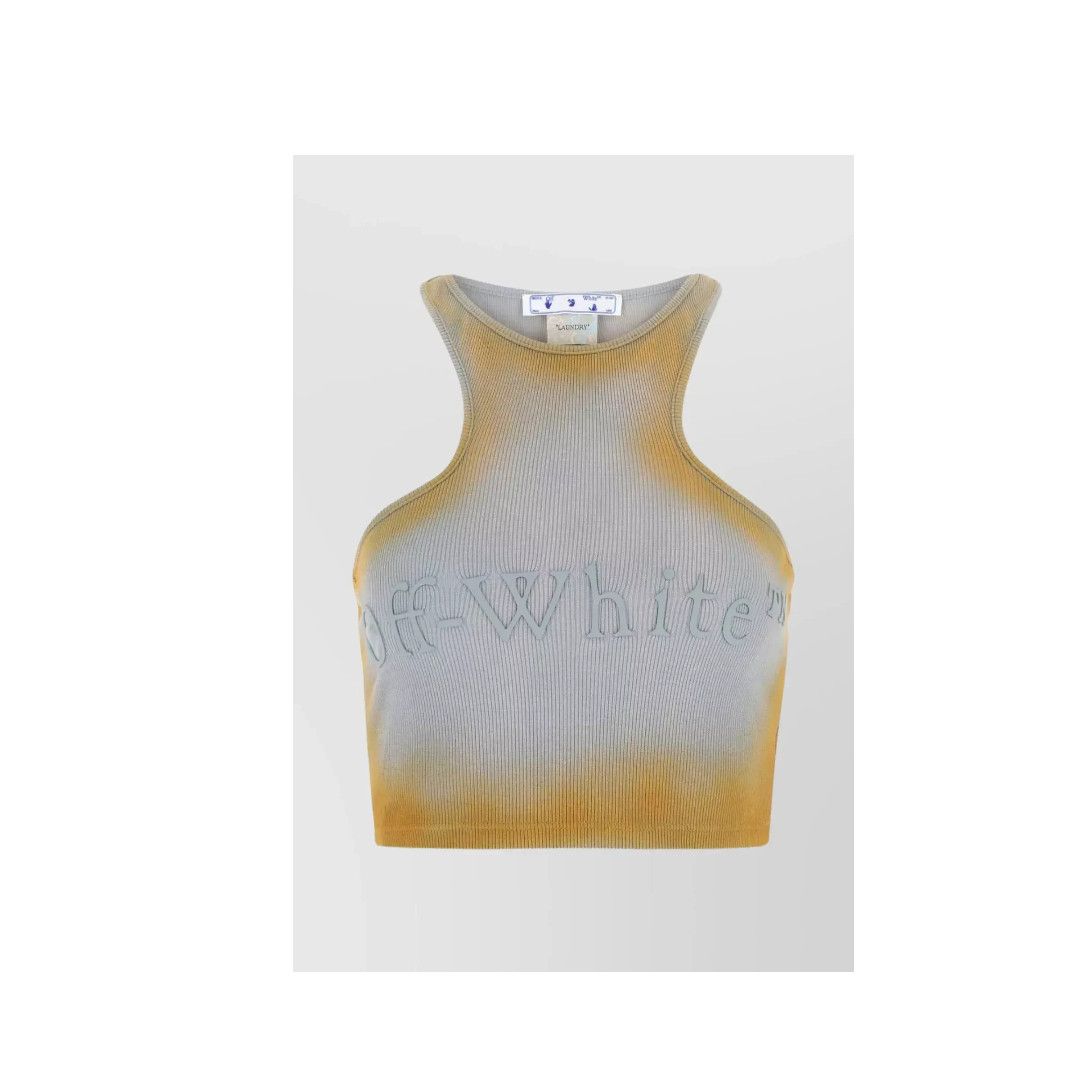 Off-White o1mle0425 Laundry Ribbed Rowing Cropped Tank Top Size M / US 6-8 / IT 42-44 - 1 Thumbnail