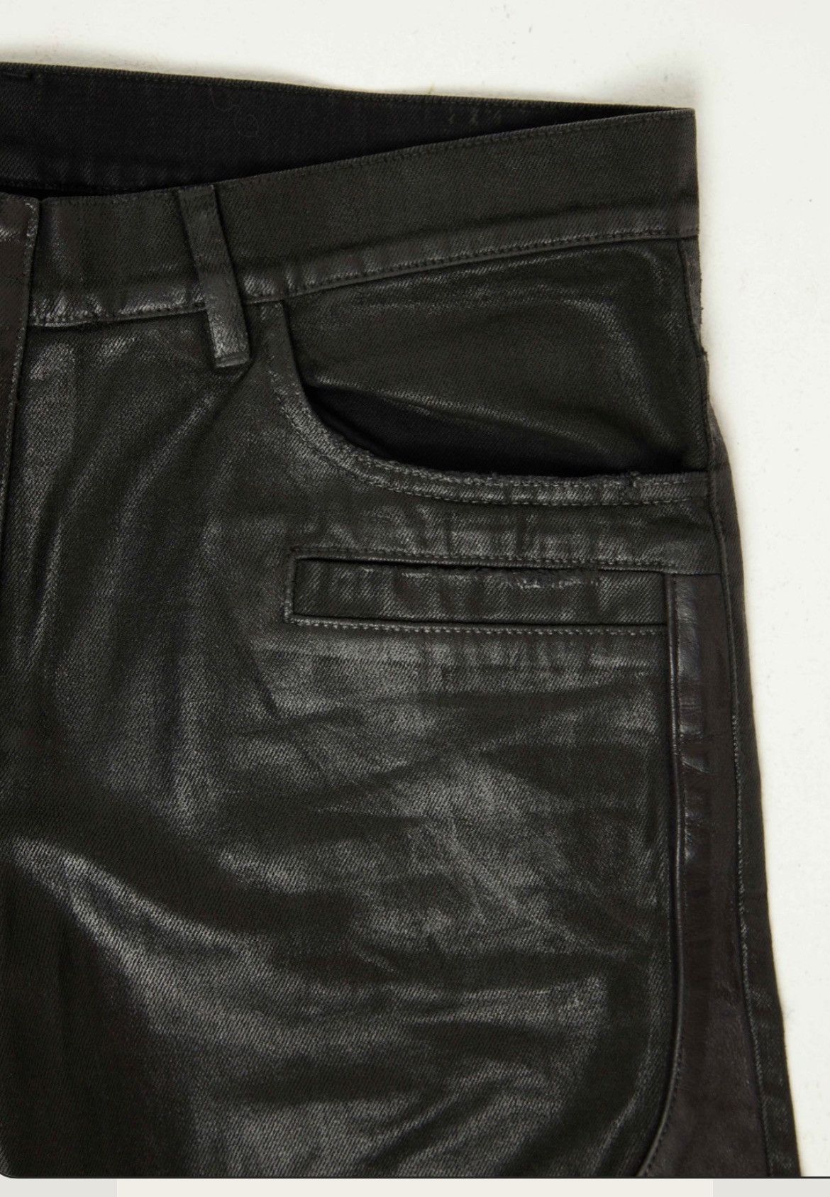 Balmain Balmain Waxed/Leather Paneled Biker Jeans Size US 30 / EU 46 - 3 Thumbnail