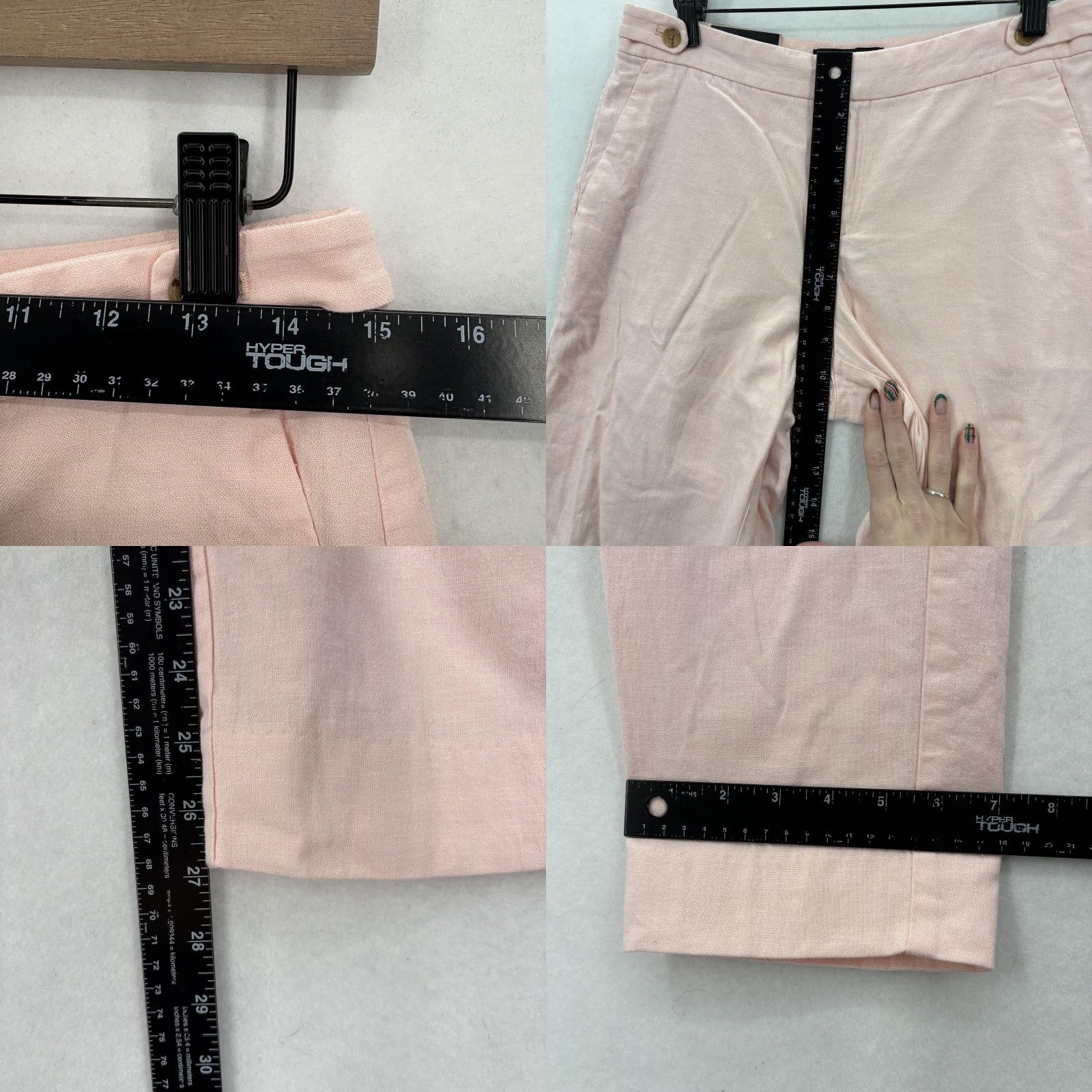 Banana Republic Banana Republic Pants Womens 4 Pink Linen Mid Rise Straight Ankle Stretch Size 27" / US 4 / IT 40 - 8 Thumbnail