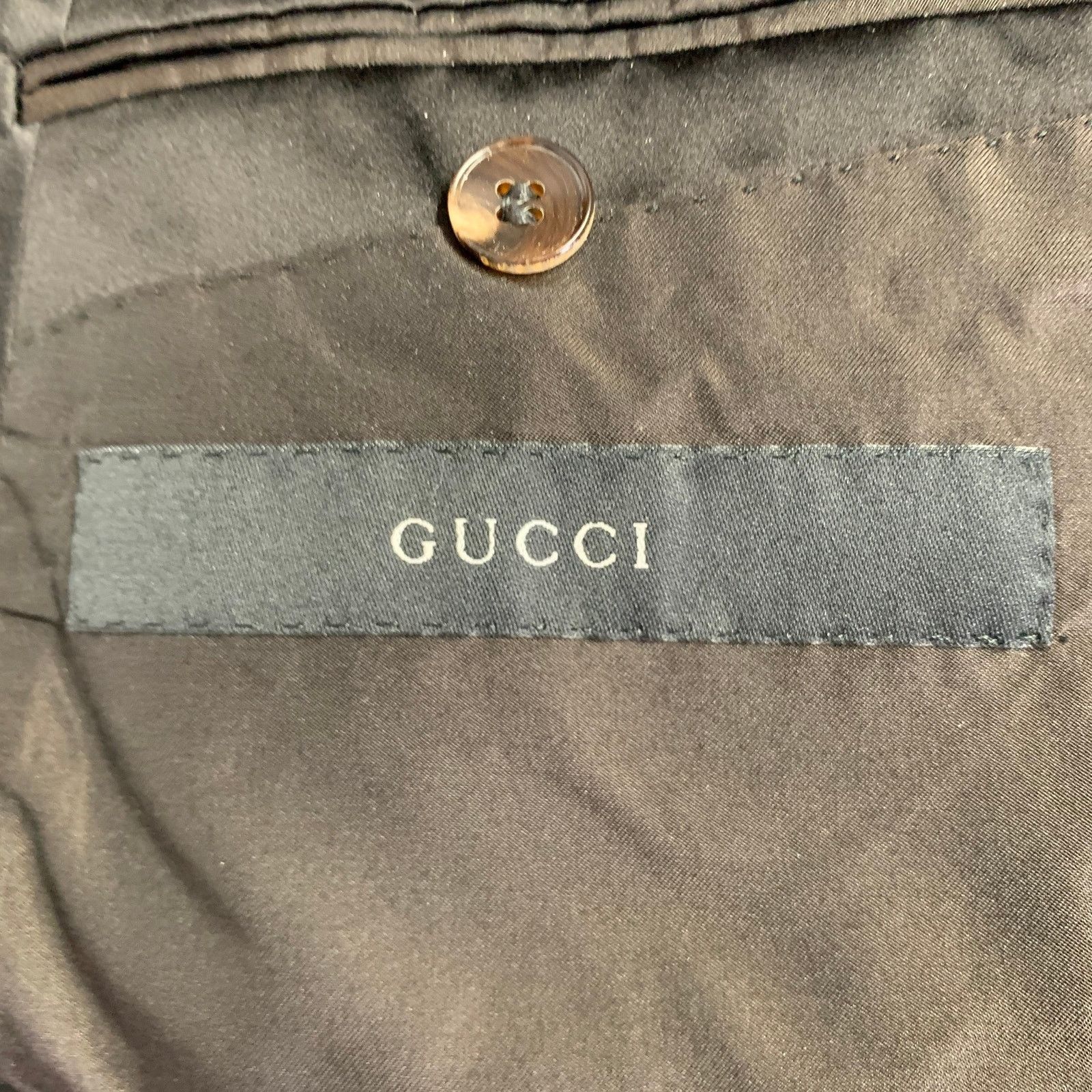 Gucci GUCCI Size 38 Black Grey Graphic Silk Tuxedo Sport Coat Size 38R - 8 Thumbnail