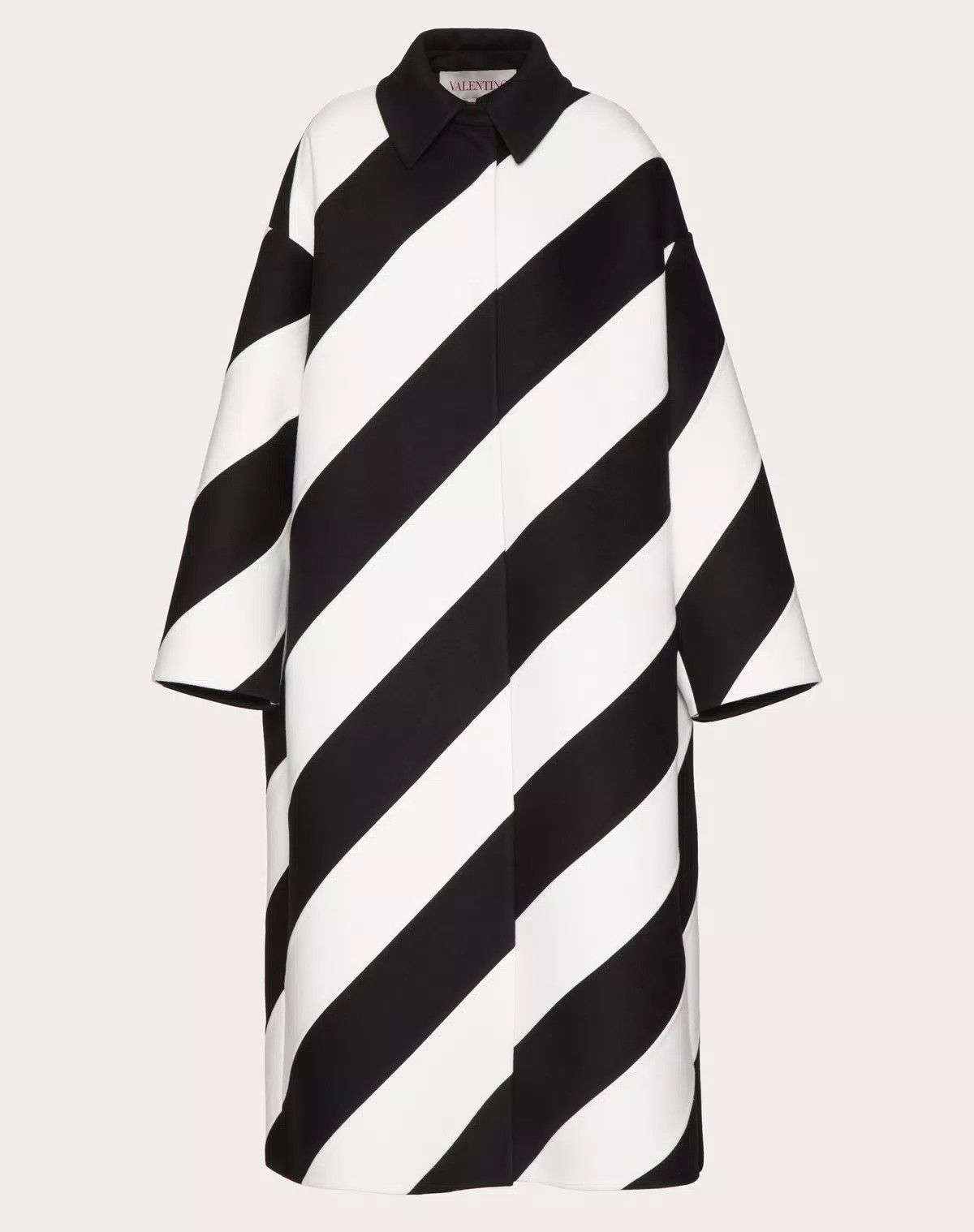 Valentino o1s1wg110625 Compact Drap Strhype Coat in Black/White Size S / US 4 / IT 40 - 1 Thumbnail
