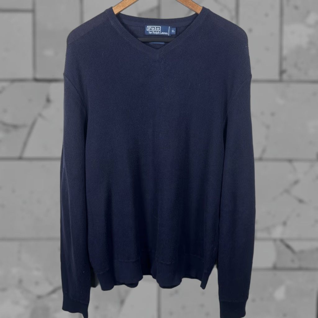 Polo Ralph Lauren Polo Ralph Lauren Sweater Men XL Blue 100% Cotton V-Neck Pullover Size US XL / EU 56 / 4 - 1 Thumbnail