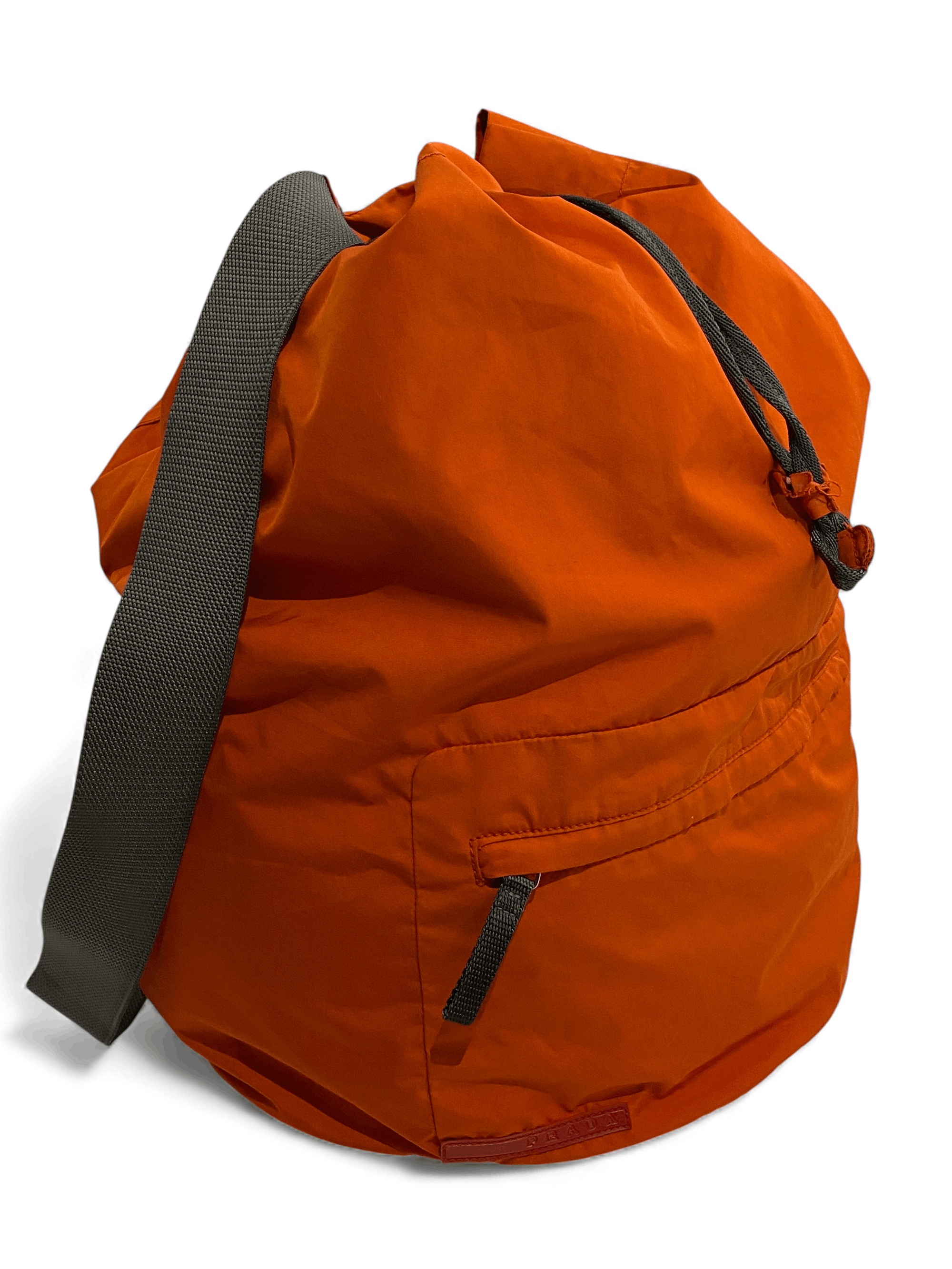 Prada Prada Tab Logo Orange Nylon Shoulder Backpack Bag Y2K Size ONE SIZE - 9 Thumbnail