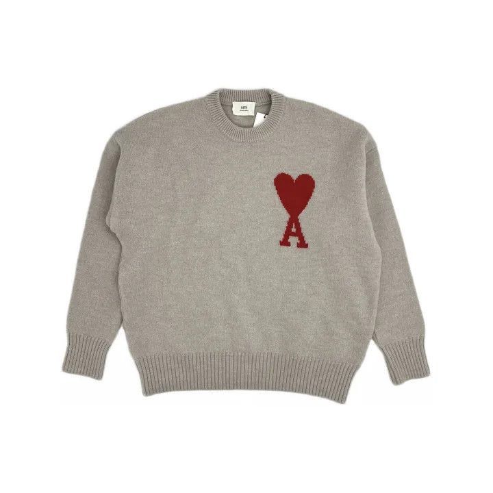 AMI AMIPARIS Heart Logo Wool Sweater -2507 Size US L / EU 52-54 / 3 - 2 Thumbnail