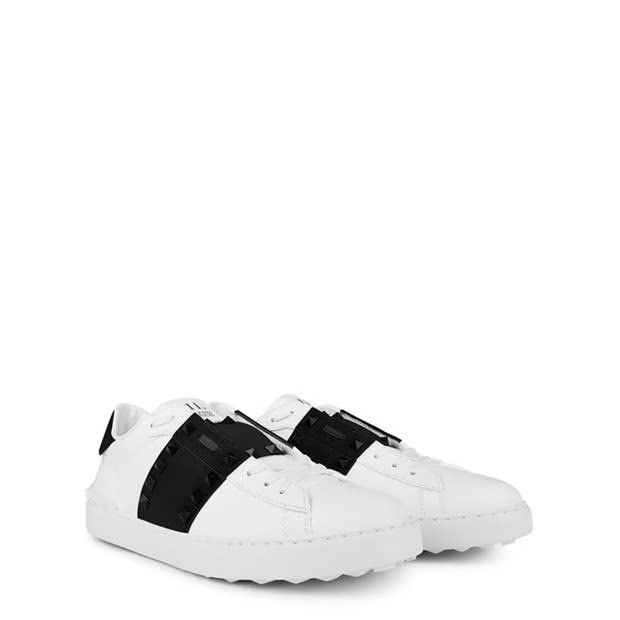 Valentino o1g2r1mq0824 Rockstud Leather Low Sneakers in Bianco Nero Size US 12 / EU 45 - 3 Thumbnail