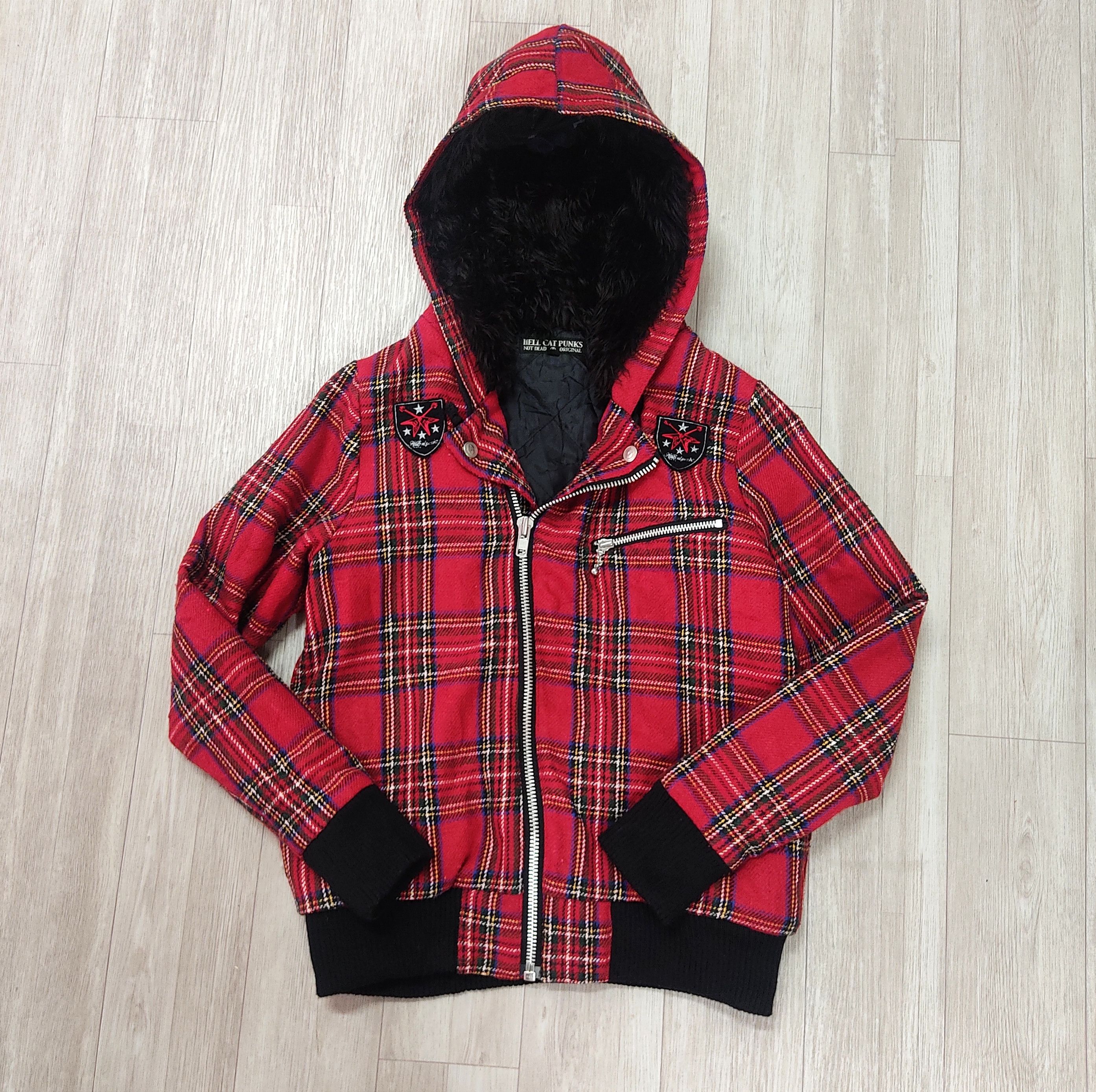 Beauty Beast HELL'S CAT PUNK Sex Pistols Inspired Tartan Hooded Jacket Size XS / US 0-2 / IT 36-38 - 3 Thumbnail