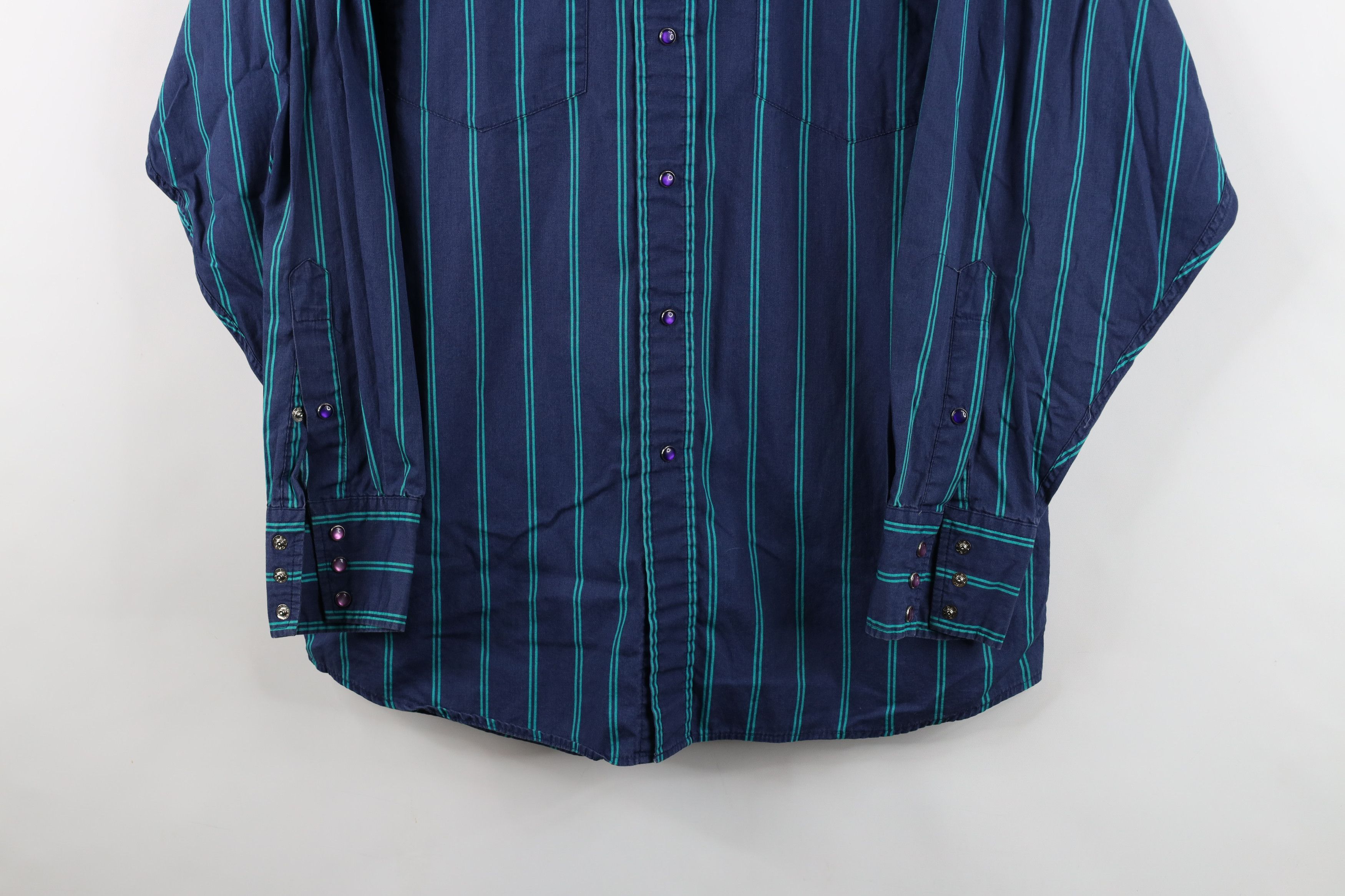 Vintage Vintage 90s Streetwear Striped Western Cowboy Button Shirt Size US M / EU 48-50 / 2 - 3 Thumbnail
