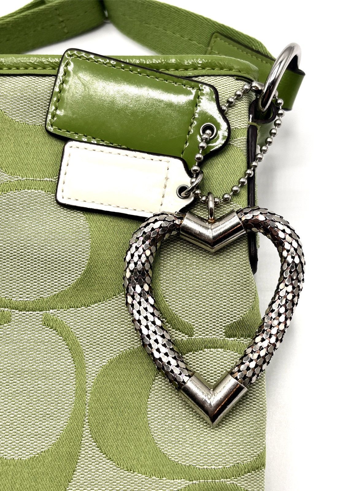 Coach Coach 2013 Lime Green Canvas Crossbody Bag Size ONE SIZE - 4 Thumbnail