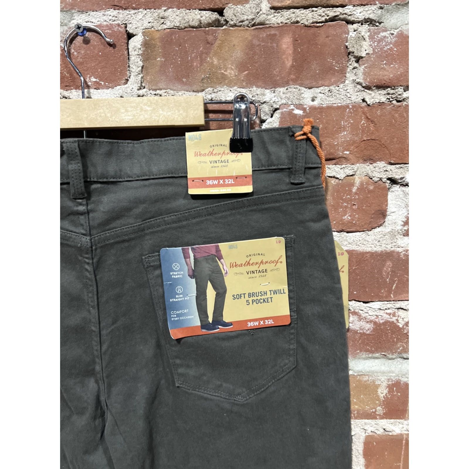 Weatherproof **Vintage Weatherproof Men's 5 Pocket Slim Fit Olive Twill Pant** User: **Vintage Weatherproof Men's 5 Pocket Slim Fit Olive Pant** Size US 33 - 4 Thumbnail