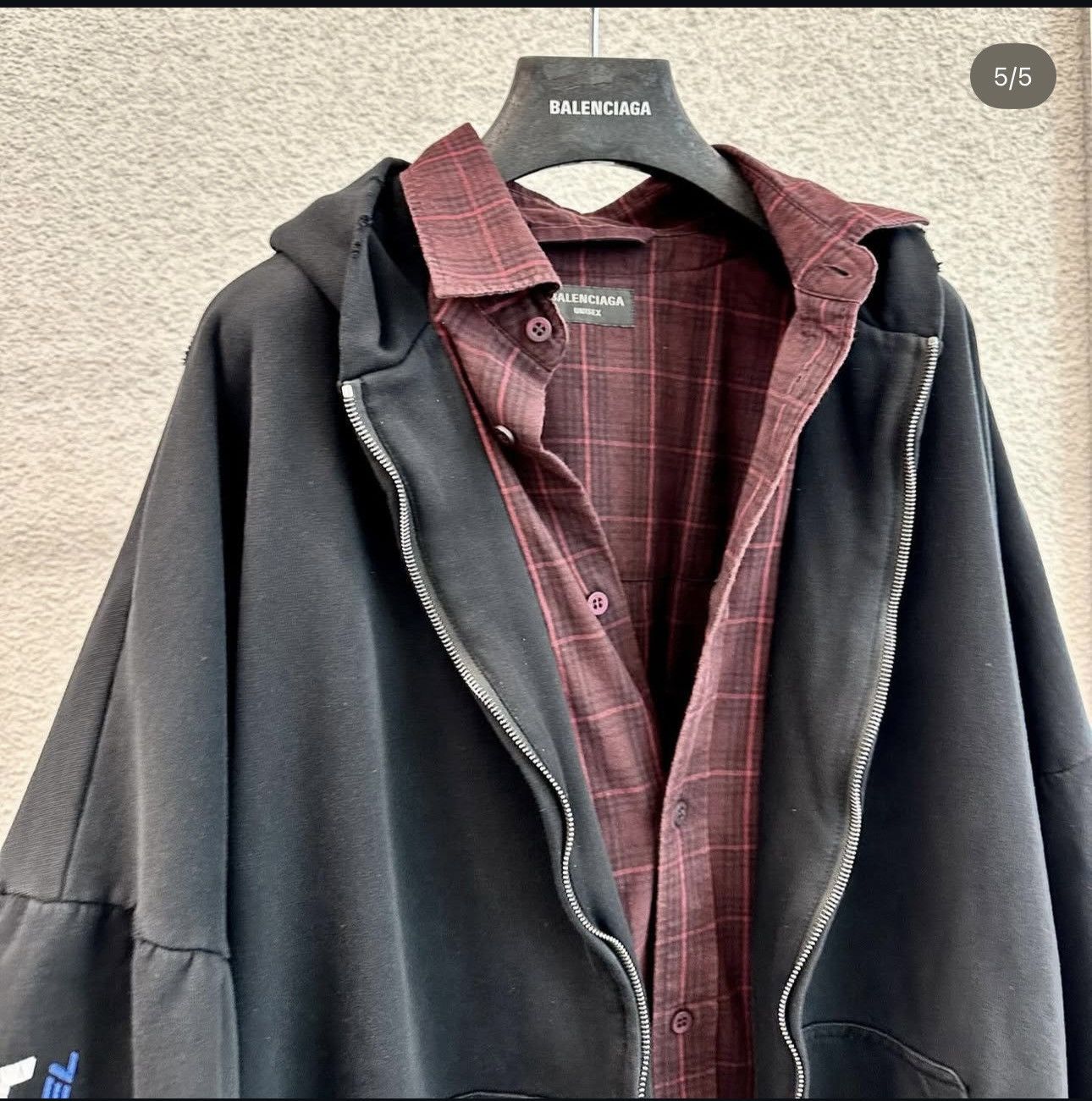 Balenciaga BALENCIAGA SURFER LAYERED ZIP-UP HOODIE Size US M / EU 48-50 / 2 - 8 Thumbnail