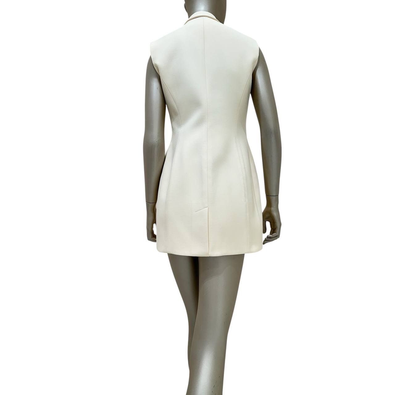 Dior Christian Dior Cream Wool & Silk Vest Dress - Size 38 Size S / US 4 / IT 40 - 2 Thumbnail