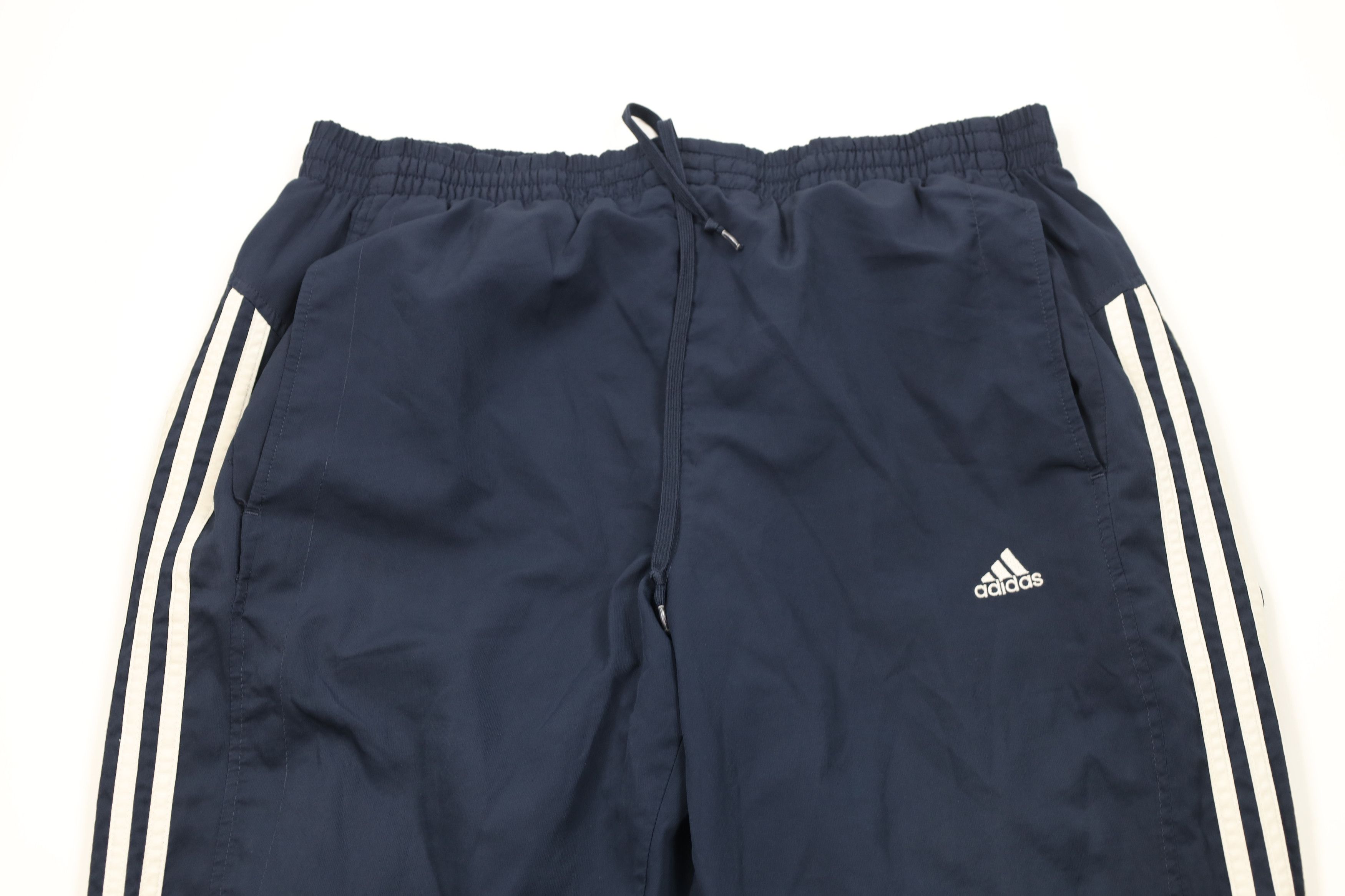 Adidas Vintage Y2K Adidas Spell Out Lined Wide Leg Wind Pants Size US 36 / EU 52 - 2 Thumbnail