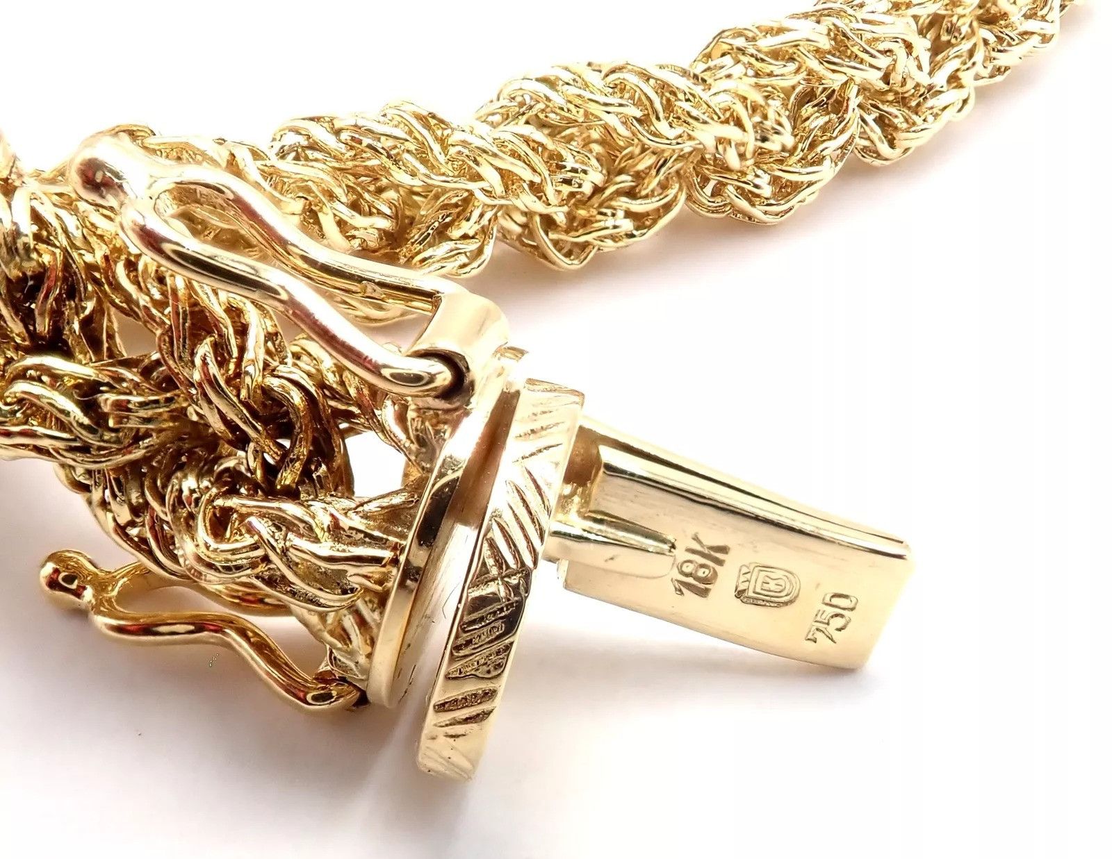Tiffany & Co 18k Yellow Gold Basketweave Link Chain Necklace