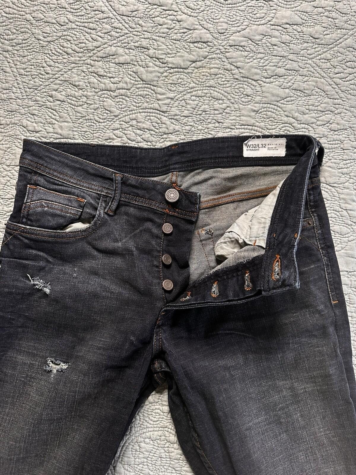 Denim & Co. Denim Co. Men’s 32X32 Dark Wash Blue Jeans Button Fly Size US 32 / EU 48 - 5 Thumbnail