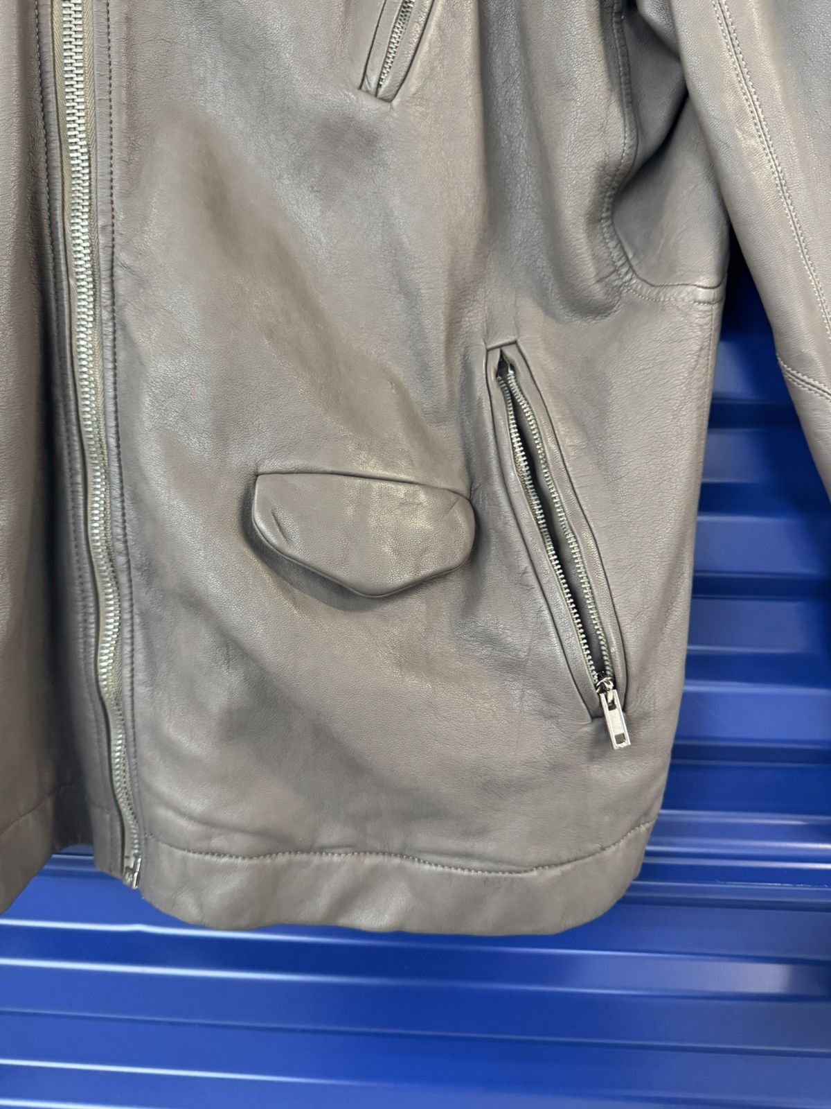 Rick Owens RARE! $5351 STOOGES SIZE AW10 MAINLINE TAUPE LEATHER JACKET Size US L / EU 52-54 / 3 - 10 Thumbnail
