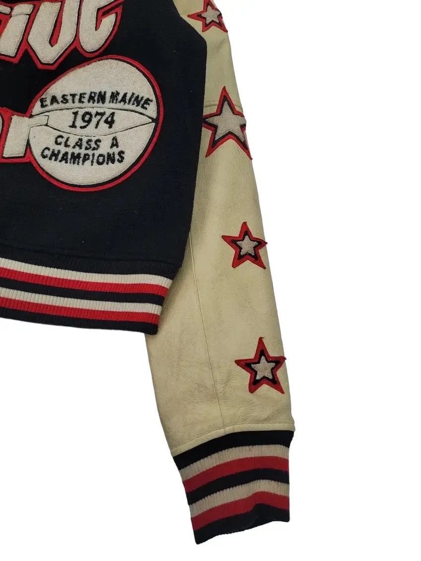 Vintage Vtg Sportswear "Five Star" 70s Leather Sleeve Varsity Jacket Size US M / EU 48-50 / 2 - 7 Thumbnail