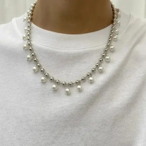 Jewelry Simple Bead Chain Hanging Pearl Necklace Size ONE SIZE - 2 Thumbnail