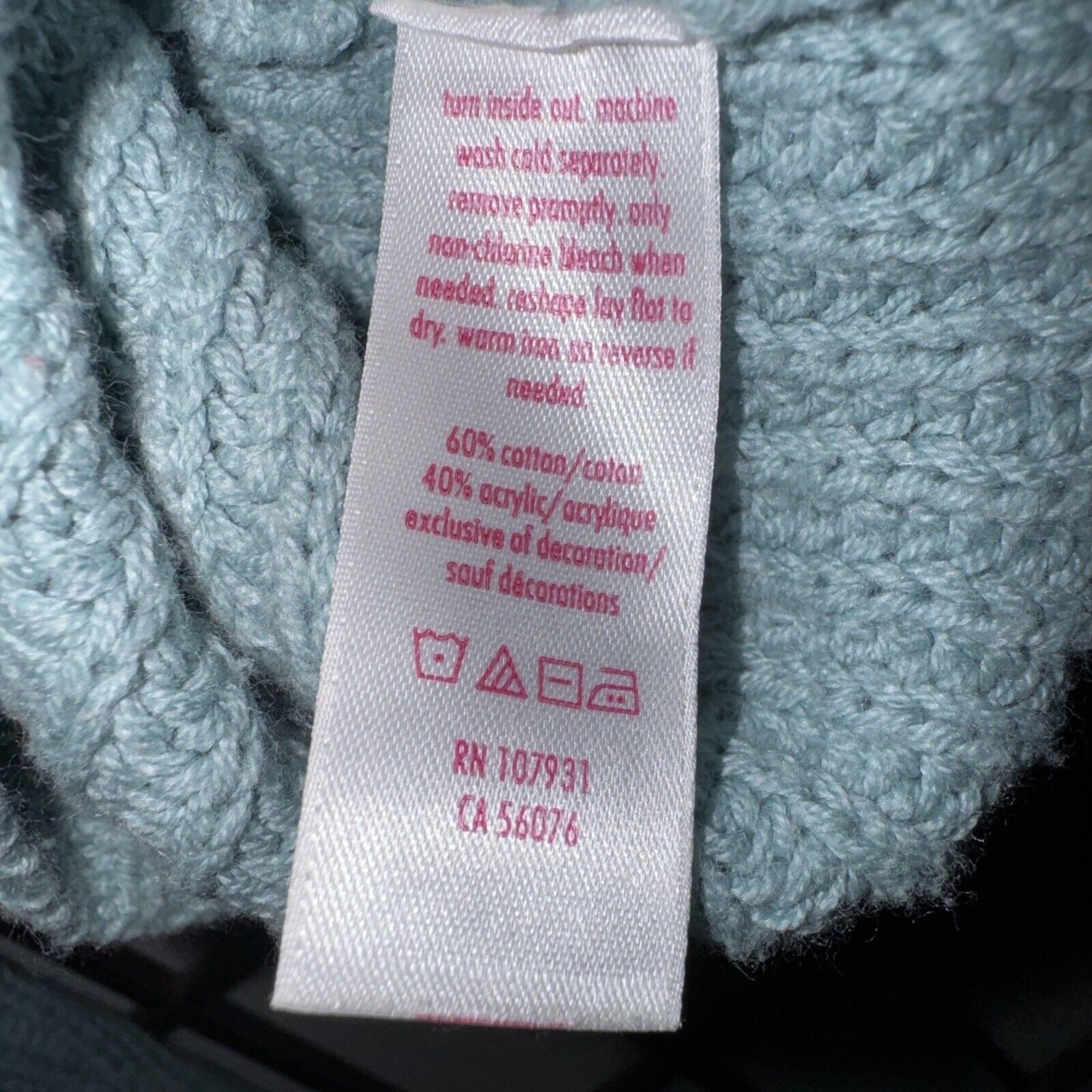 Other Justice Top Turquoise Ombre Sz 12 Pullover Chunky Cable Knit Size XL / US 12-14 / IT 48-50 - 3 Thumbnail