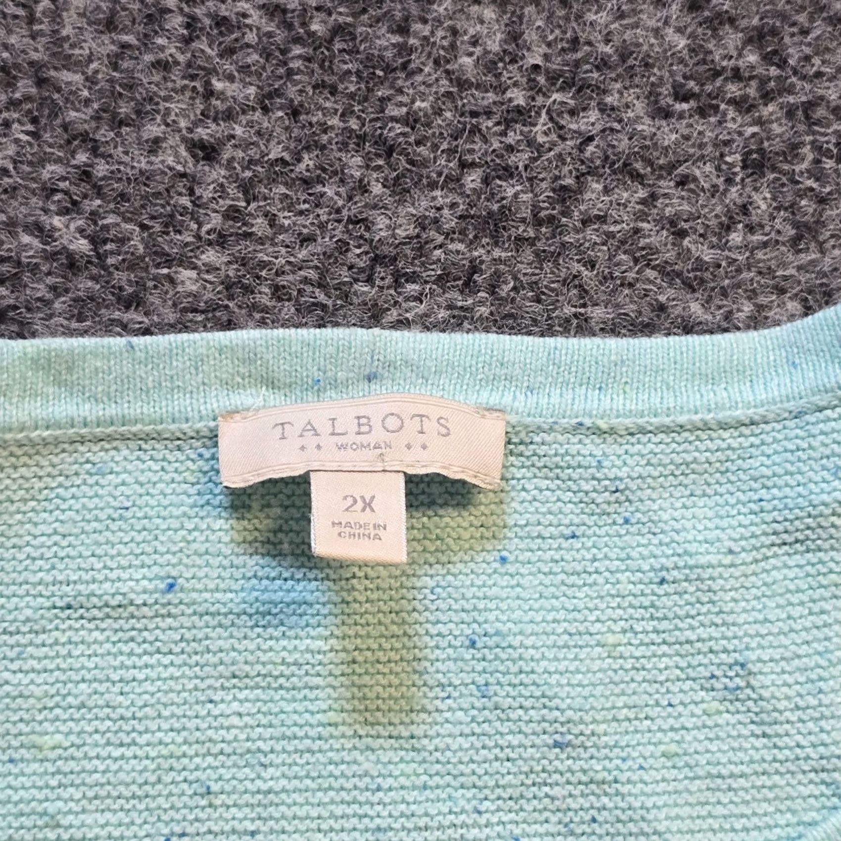 Talbots Talbots Sweater Womens 2X Green Thermal Knit Long Sleeve Casual Workwear CapY? Size XXL / US 16-18 / IT 52-54 - 3 Thumbnail