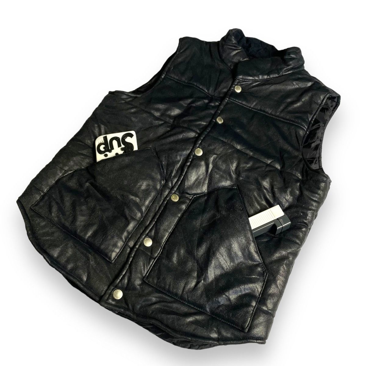 If Six Was Nine × Japanese Brand × Journal Standard 🇯🇵 JOURNAL STANDARD LEATHER PUFFER VEST Size US S / EU 44-46 / 1 - 3 Thumbnail