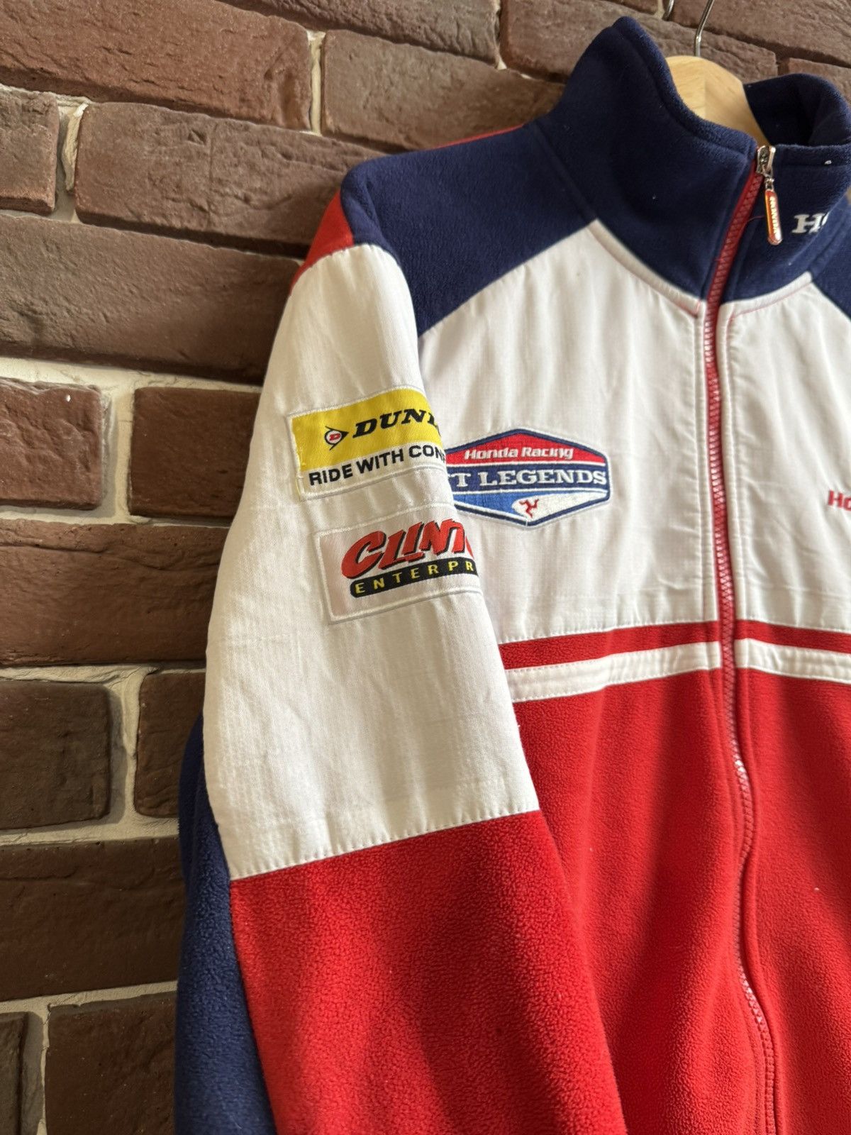 Honda Vintage Y2k Racing Red Fleece Honda Streetwear Rare M Drip Size US M / EU 48-50 / 2 - 5 Thumbnail