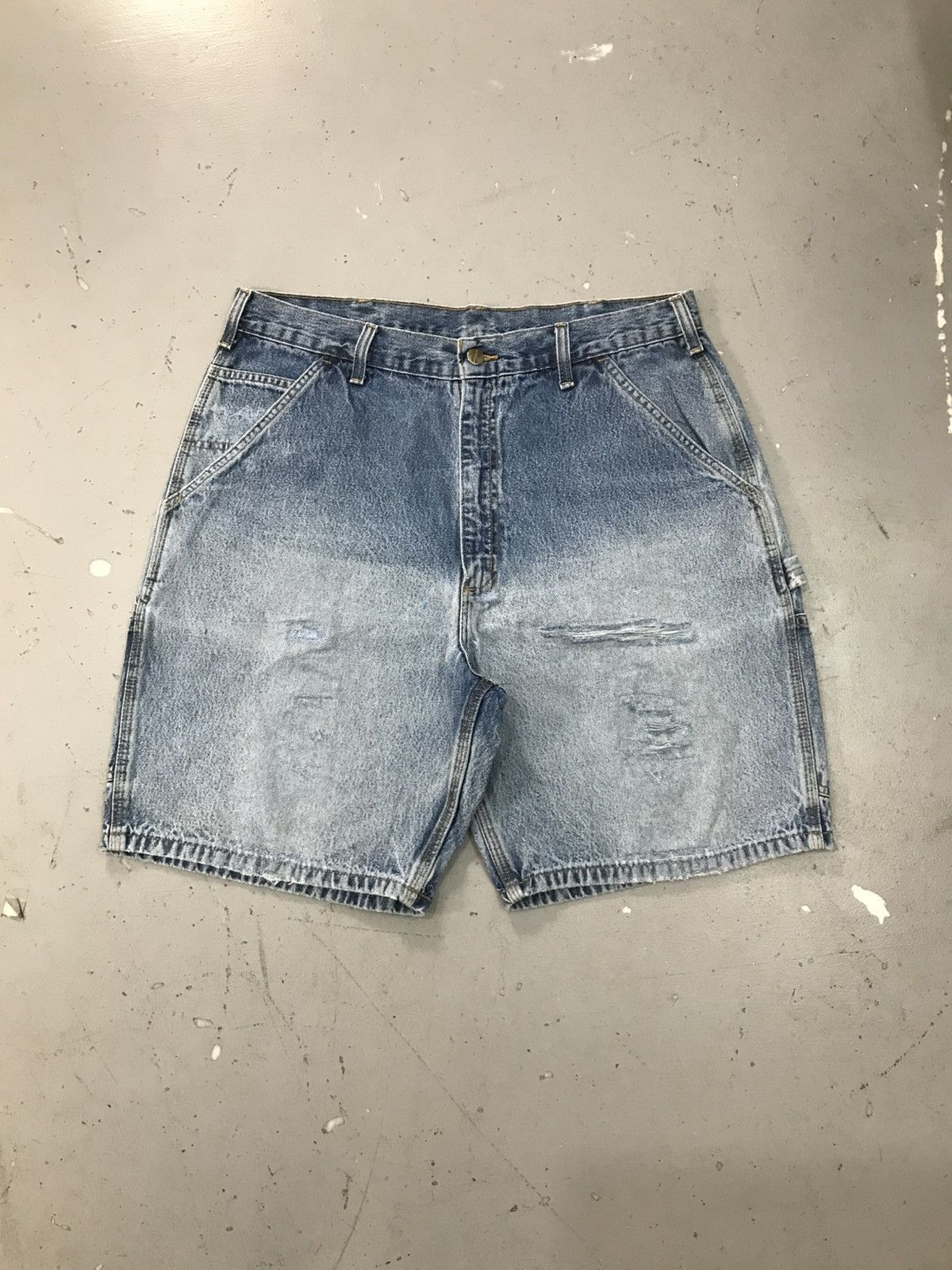 Carhartt × Vintage Vintage Carhartt b28 dps carpenter denim short - 36 Size US 36 / EU 52 - 1 Thumbnail