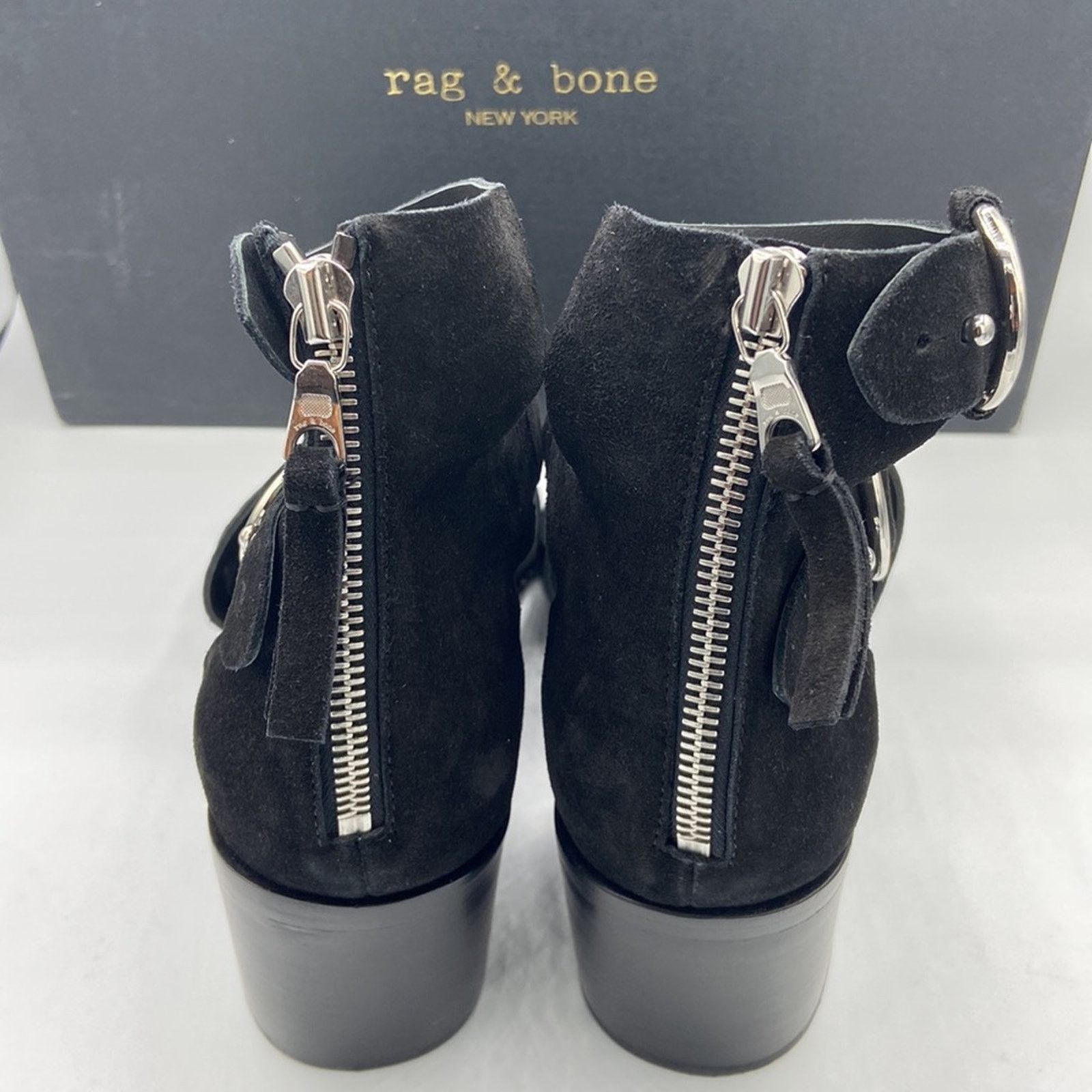 Rag & Bone NEW! rag & bone MARI Black Suede Block Heels Sandals 41/11 Size US 11 / IT 41 - 7 Thumbnail