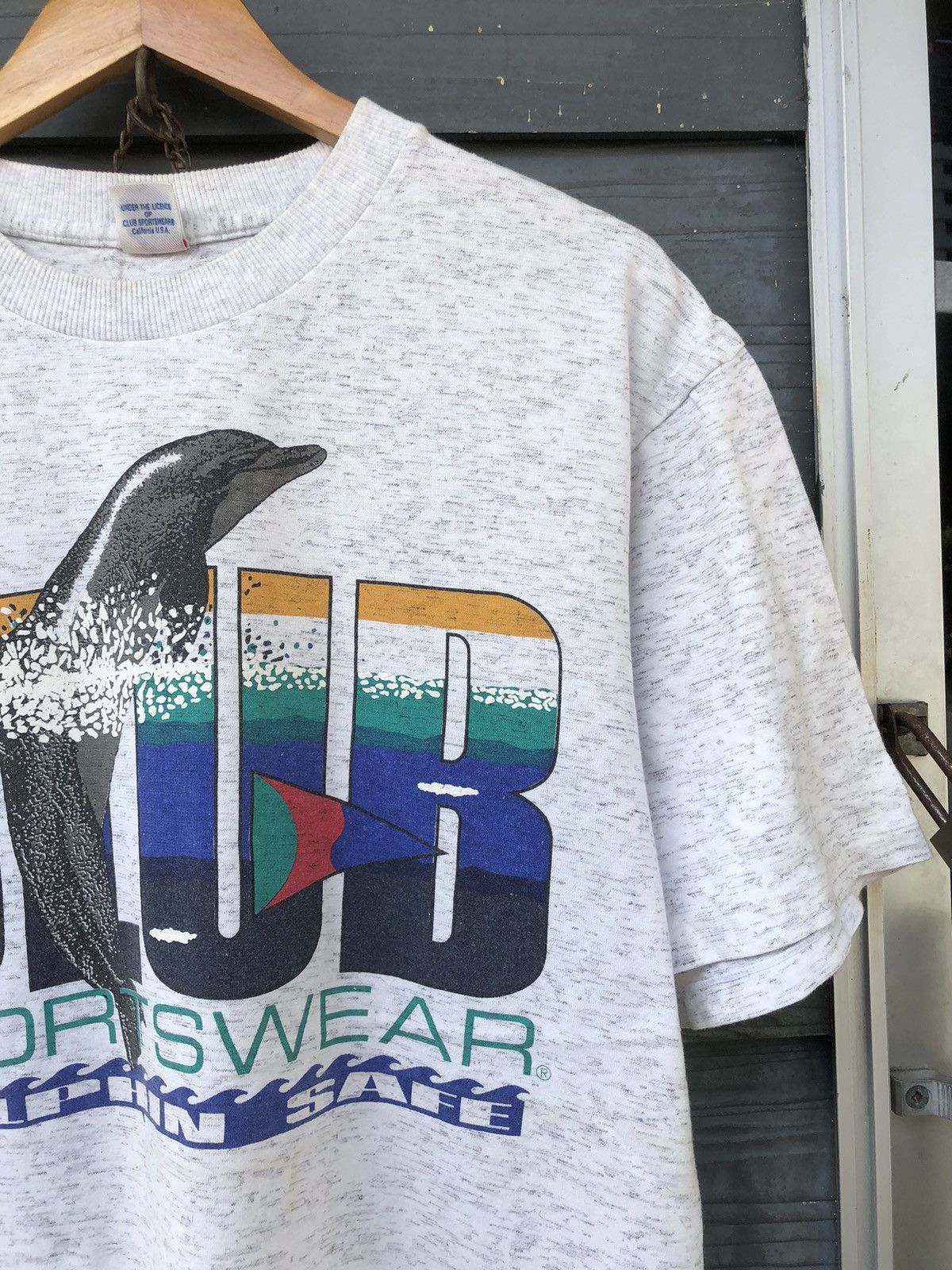Japanese Brand × Vintage RARE Vintage 80s Club Sportwear Dolphin Safe Tee Size US L / EU 52-54 / 3 - 6 Thumbnail