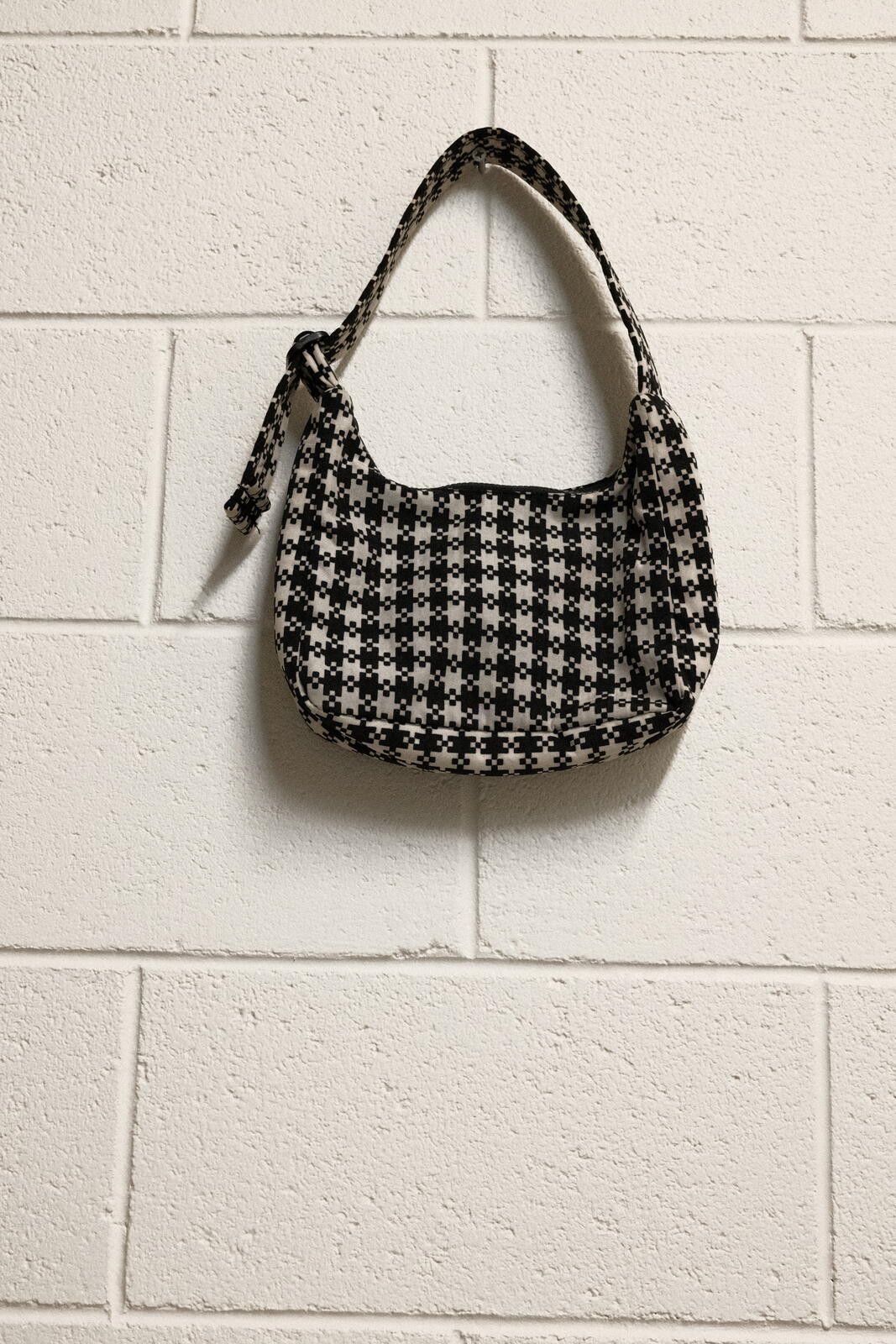 Baggu Baggu Mini Shoulder Bag in the Black & White Pixel Gingham Size ONE SIZE - 1 Thumbnail