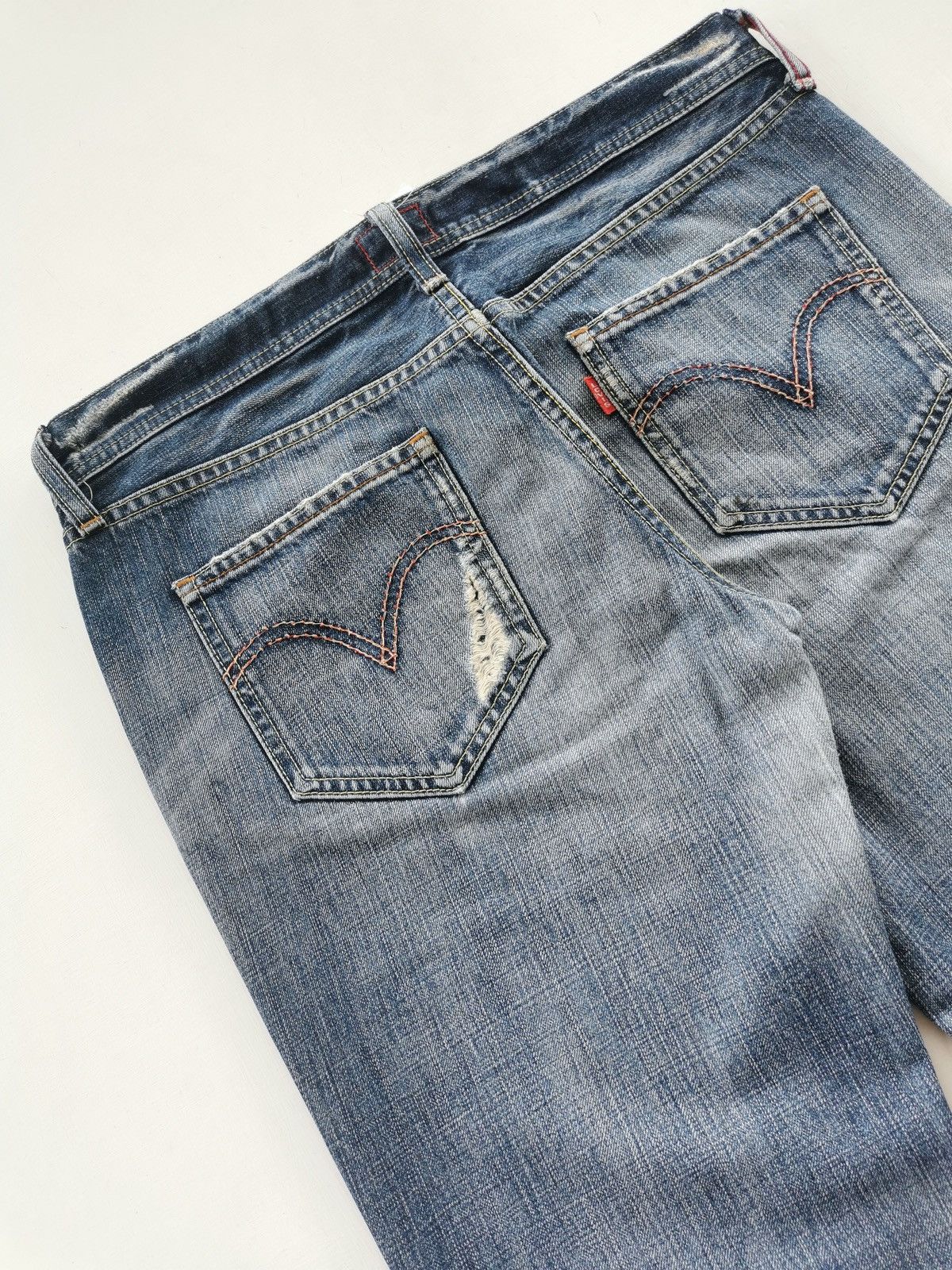 Levi's Vintage Levis Redloop Flare Distressed Jeans Size 32" / US 10 / IT 46 - 8 Thumbnail