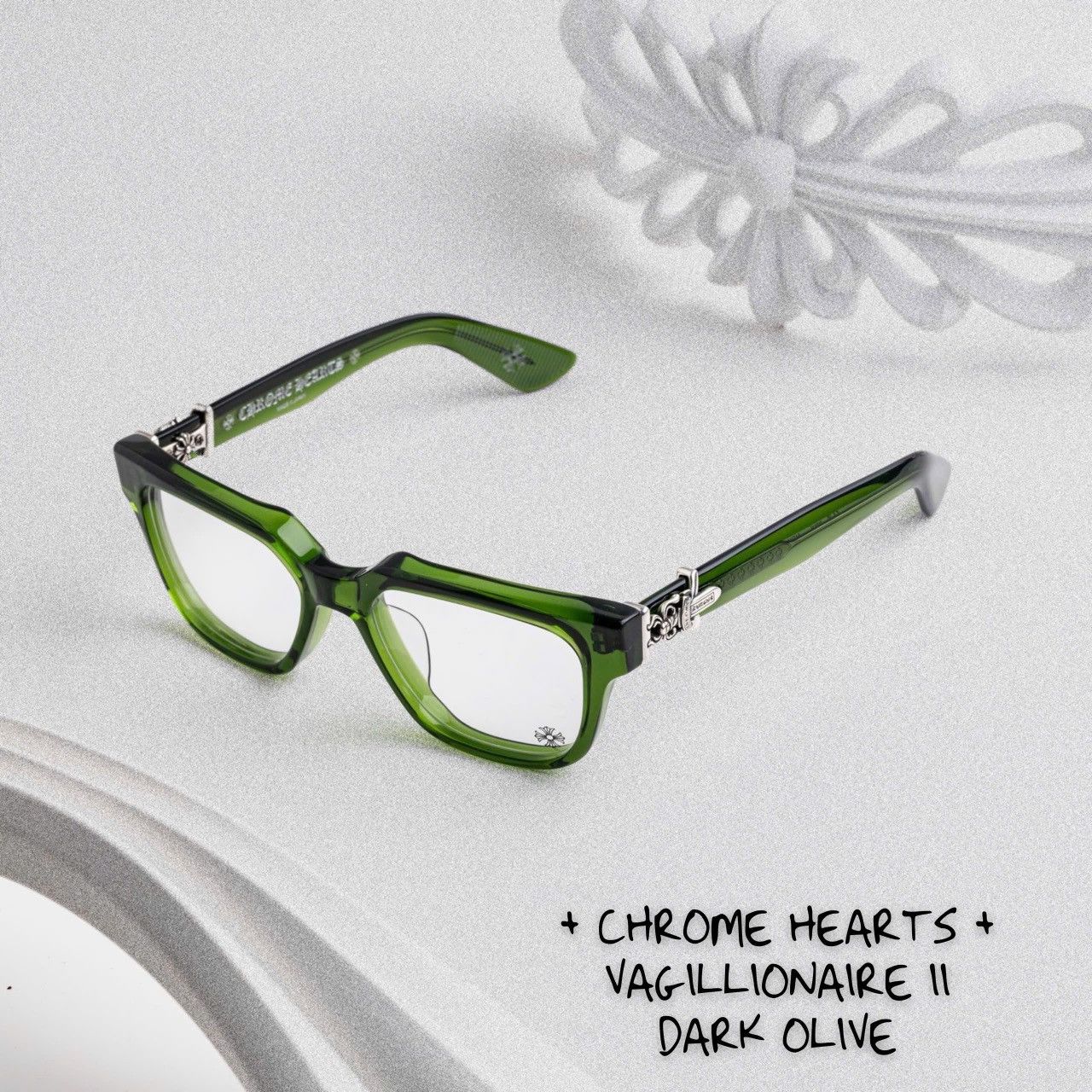 CHROME HEARTS VAGILLIONAIRE II DARK OLIVE GLASSES
