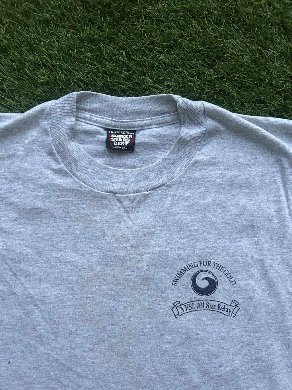 Vintage Vintage 90s NVSL Swimming for the Gold T-Shirt Size US XL / EU 56 / 4 - 3 Thumbnail