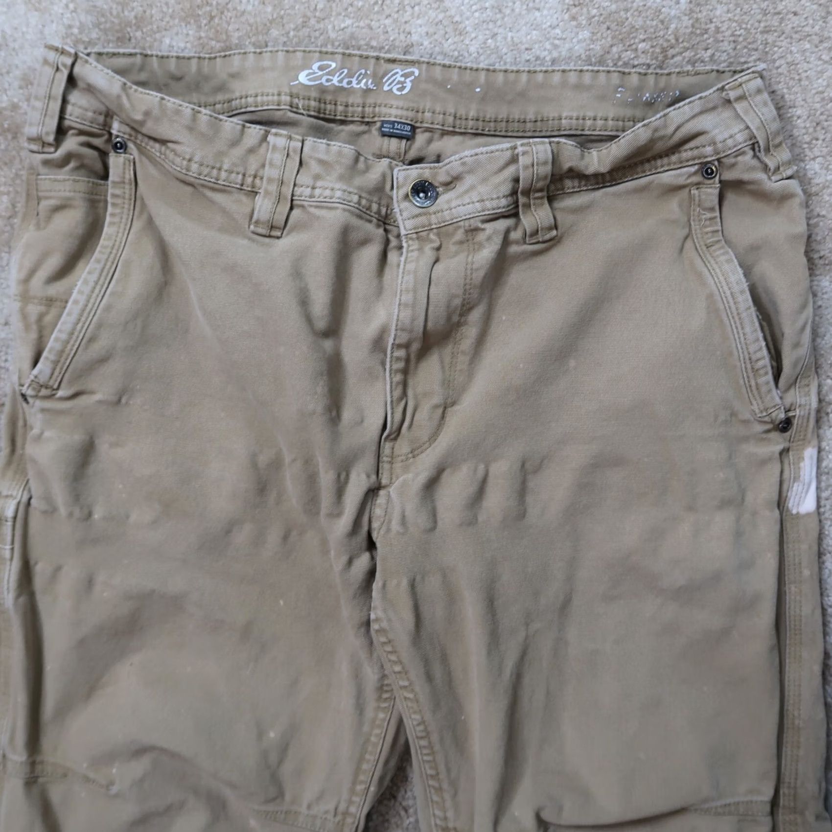 Eddie Bauer Eddie Bauer Pants Straight Leg Khaki Beige 34x30 Men’s Canvas Distressed Casual Workwear Size US 34 / EU 50 - 6 Thumbnail
