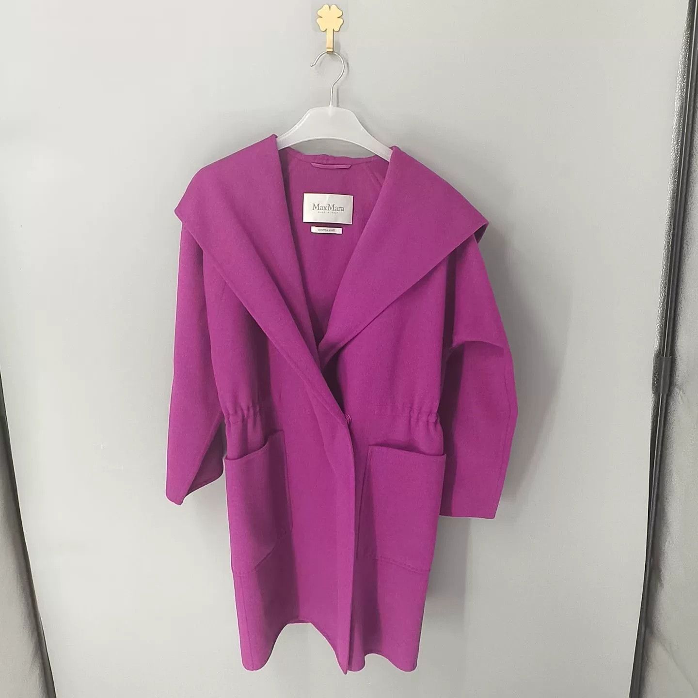 MaxMara Wool Coat with Waist Cinch