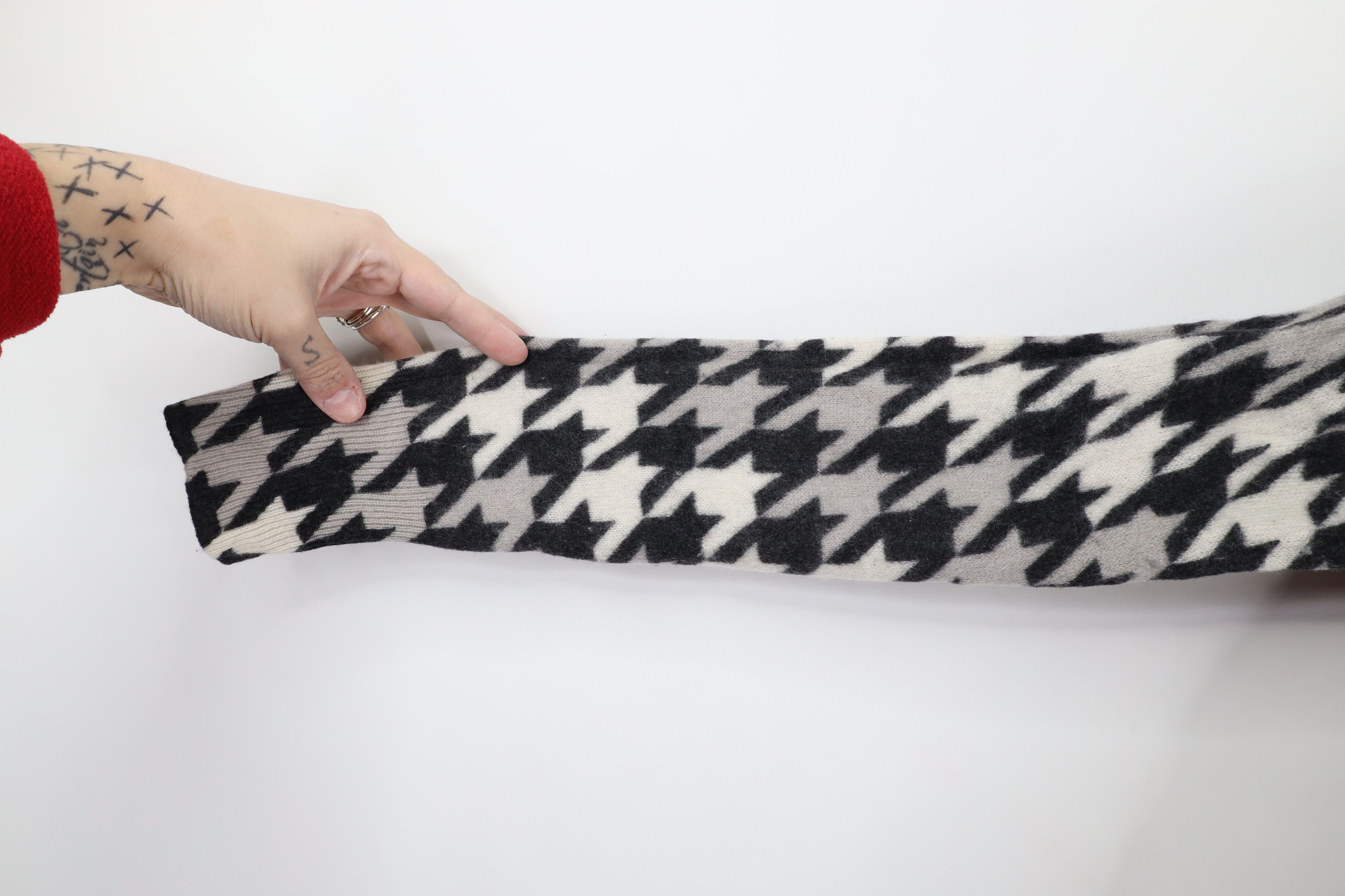 Equipment × Vintage Equipment Femme Distressed Houndstooth Cashmere Knit Sweater Size S / US 4 / IT 40 - 6 Thumbnail