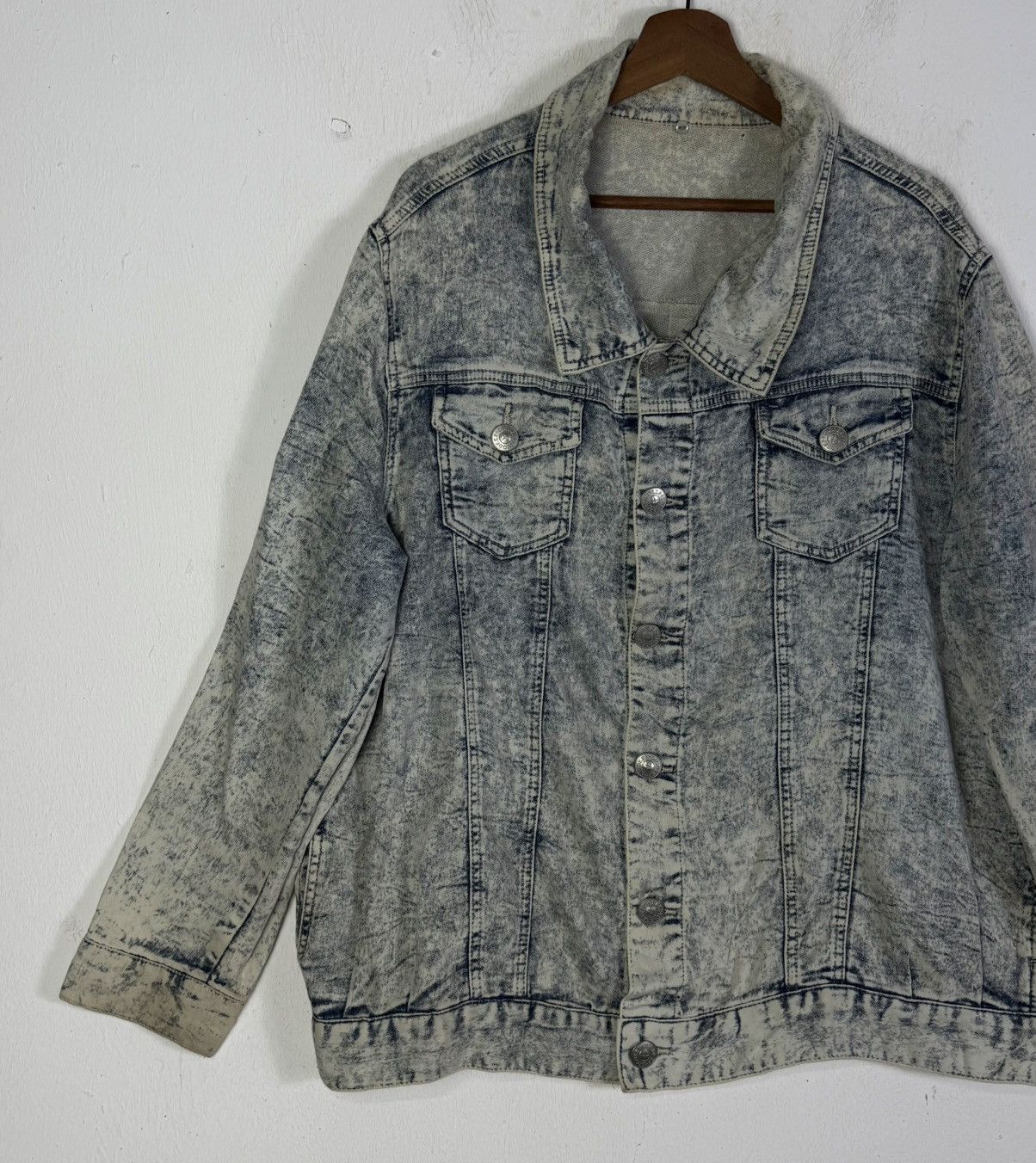 Dig Deep Vintage Dig Deep Acid Wash Denim Trucker Size US XL / EU 56 / 4 - 4 Thumbnail