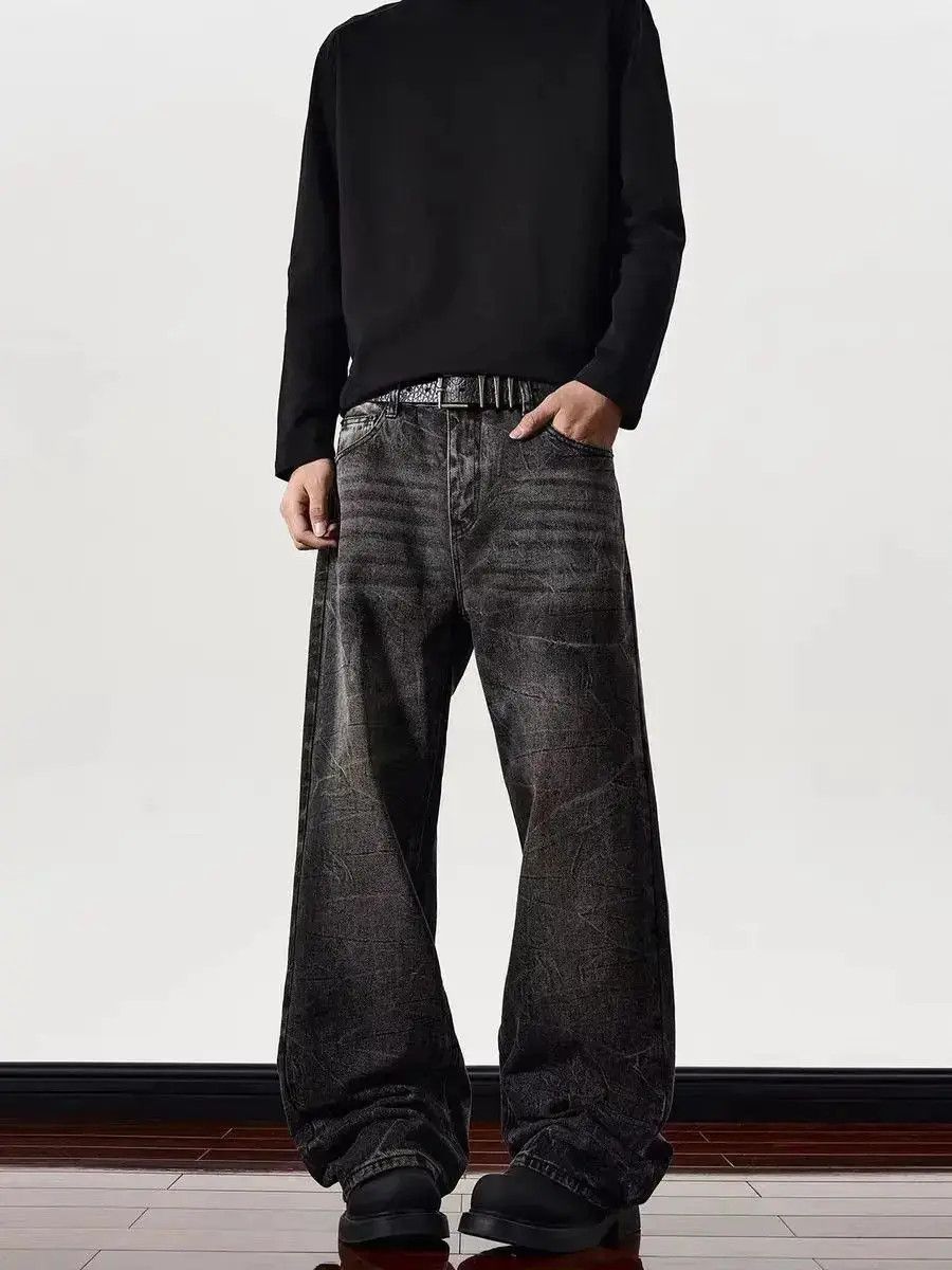 Japanese Brand Washed black baggy vintage jeans Size US 32 / EU 48 - 3 Thumbnail