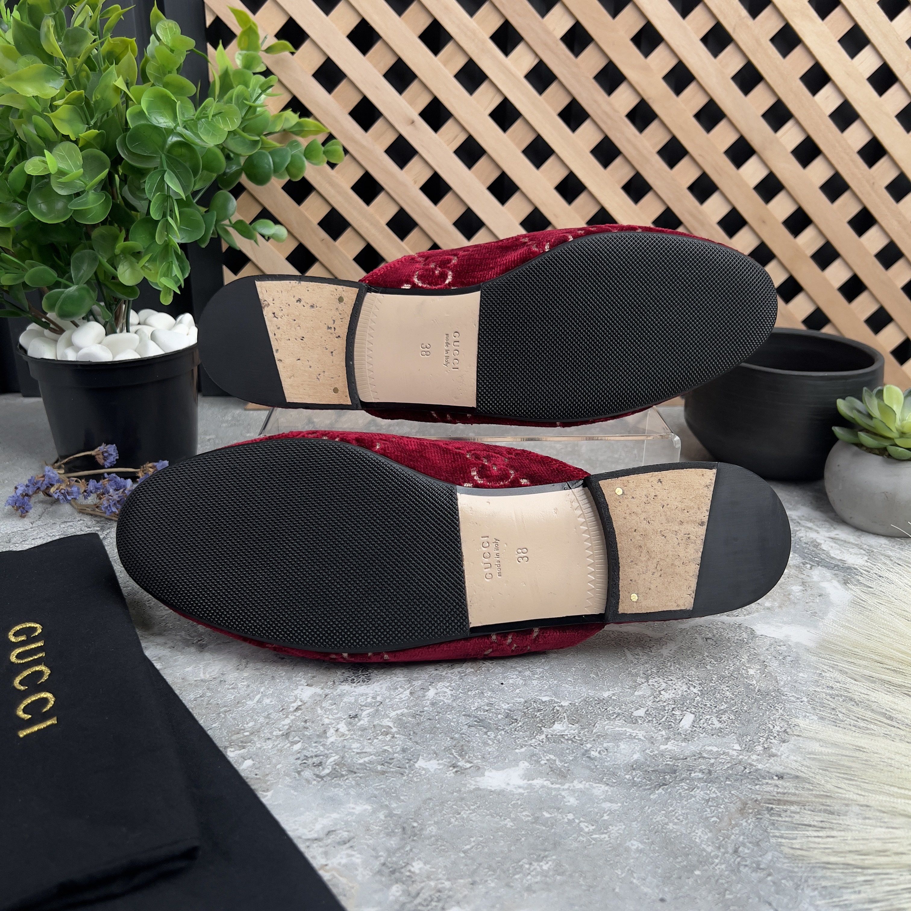 Gucci Princetown Horsebit GG Monogram Mule Red Velour Size US 8 / IT 38 - 8 Thumbnail