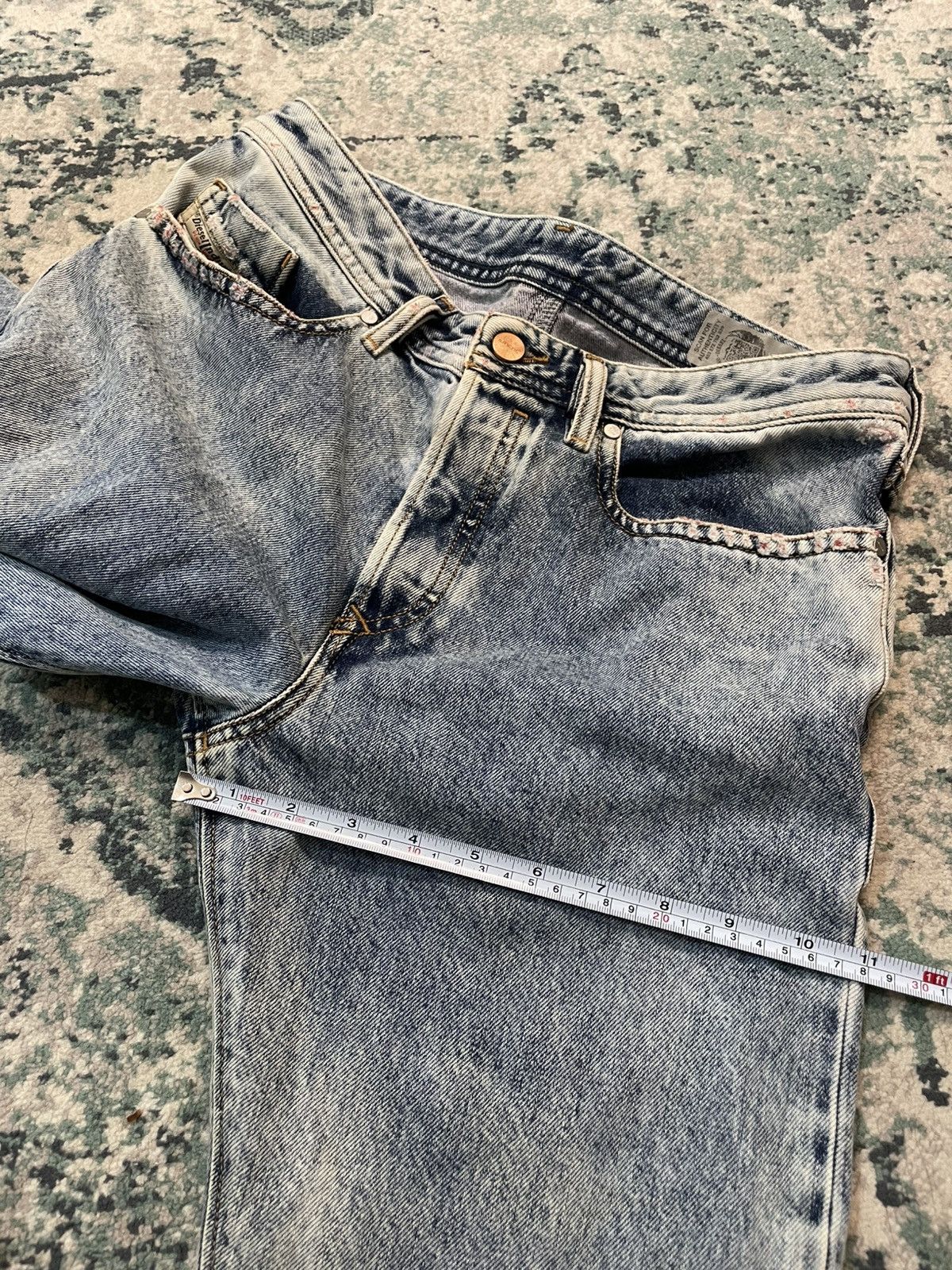 Diesel Diesel Made in Italy Faded Blue Wash Regular Slim Jeans Size US 29 - 10 Thumbnail